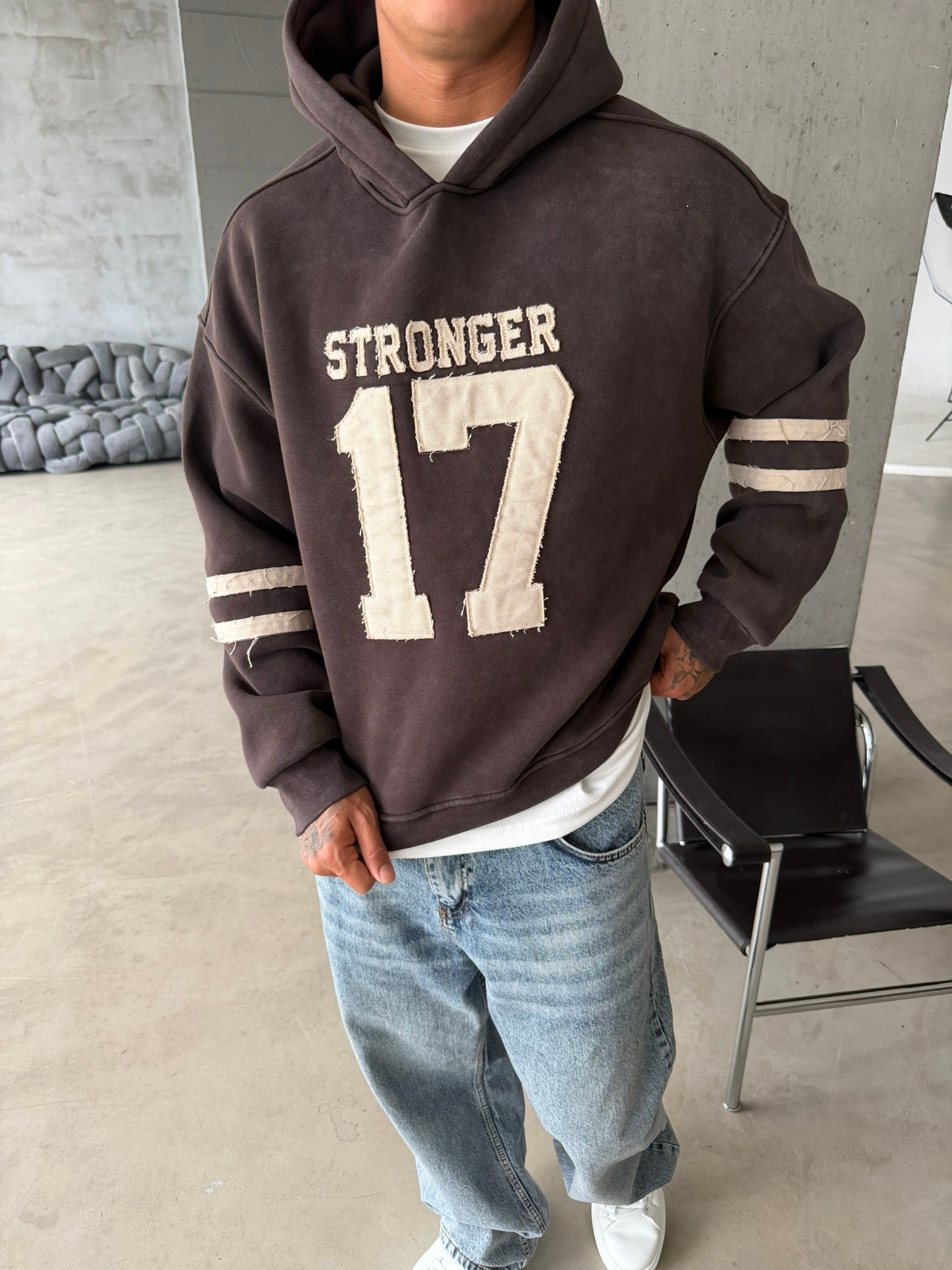 17 Stonger Premium Acid Yıkama Hoodie
