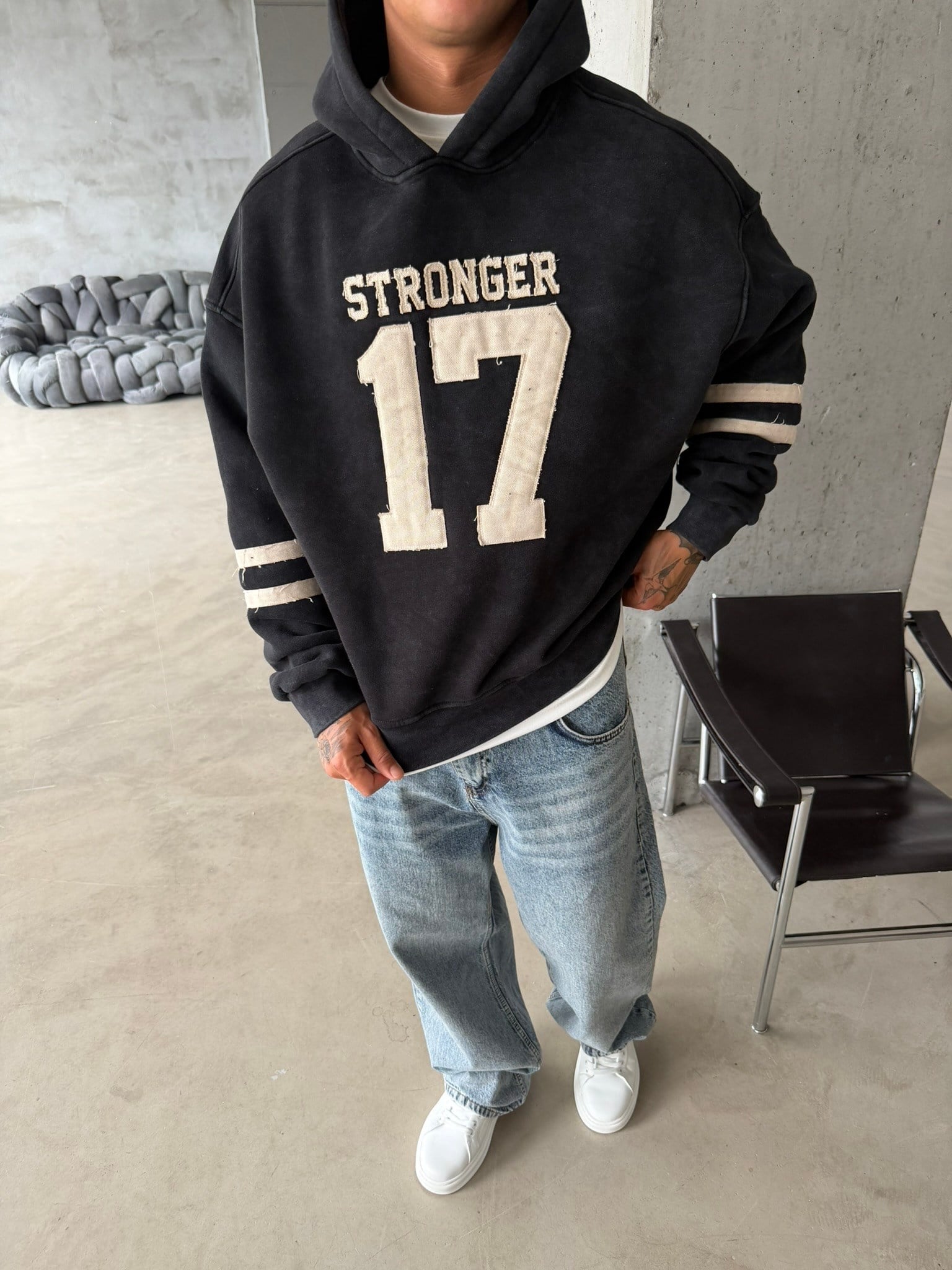 17 Stonger Premium Acid Yıkama Hoodie