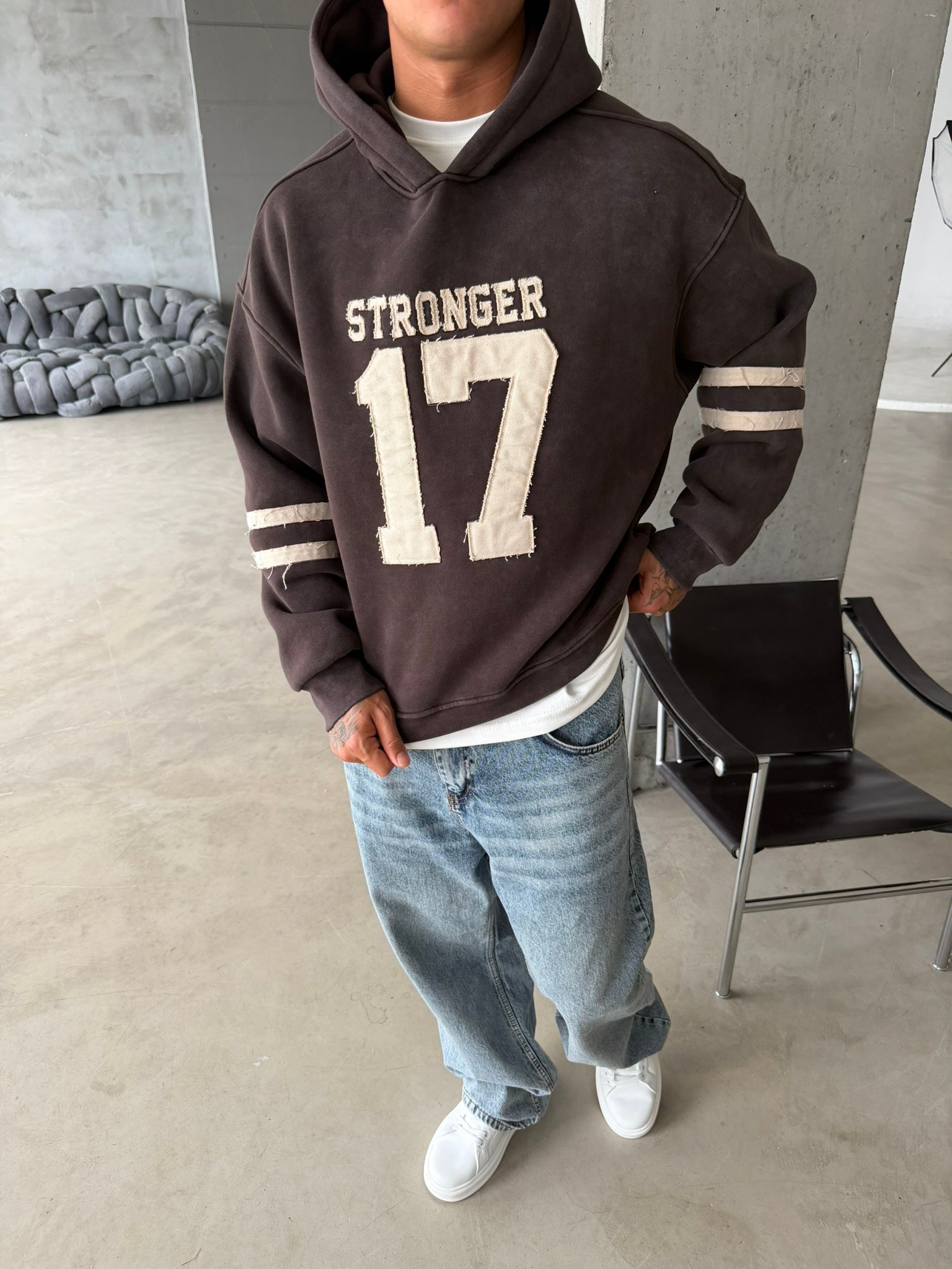 17 Stonger Premium Acid Yıkama Hoodie