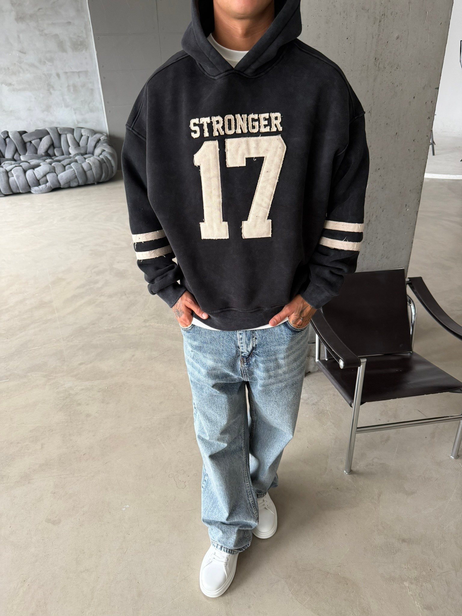 17 Stonger Premium Acid Yıkama Hoodie