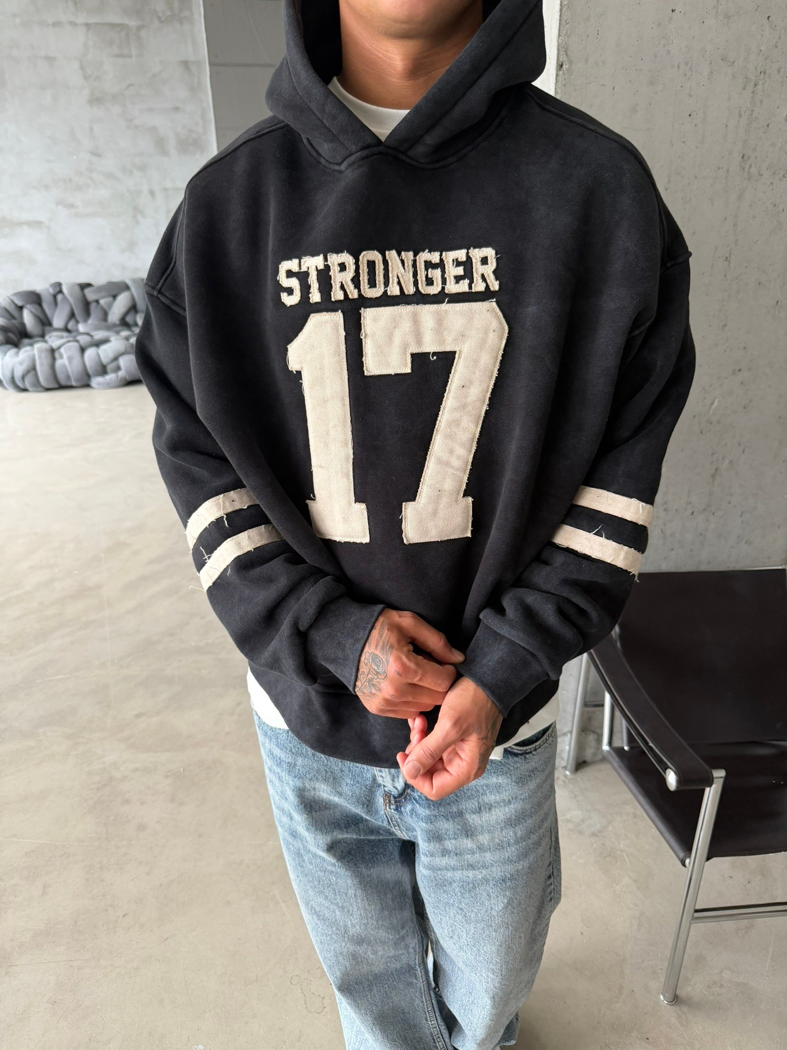 17 Stonger Premium Acid Yıkama Hoodie