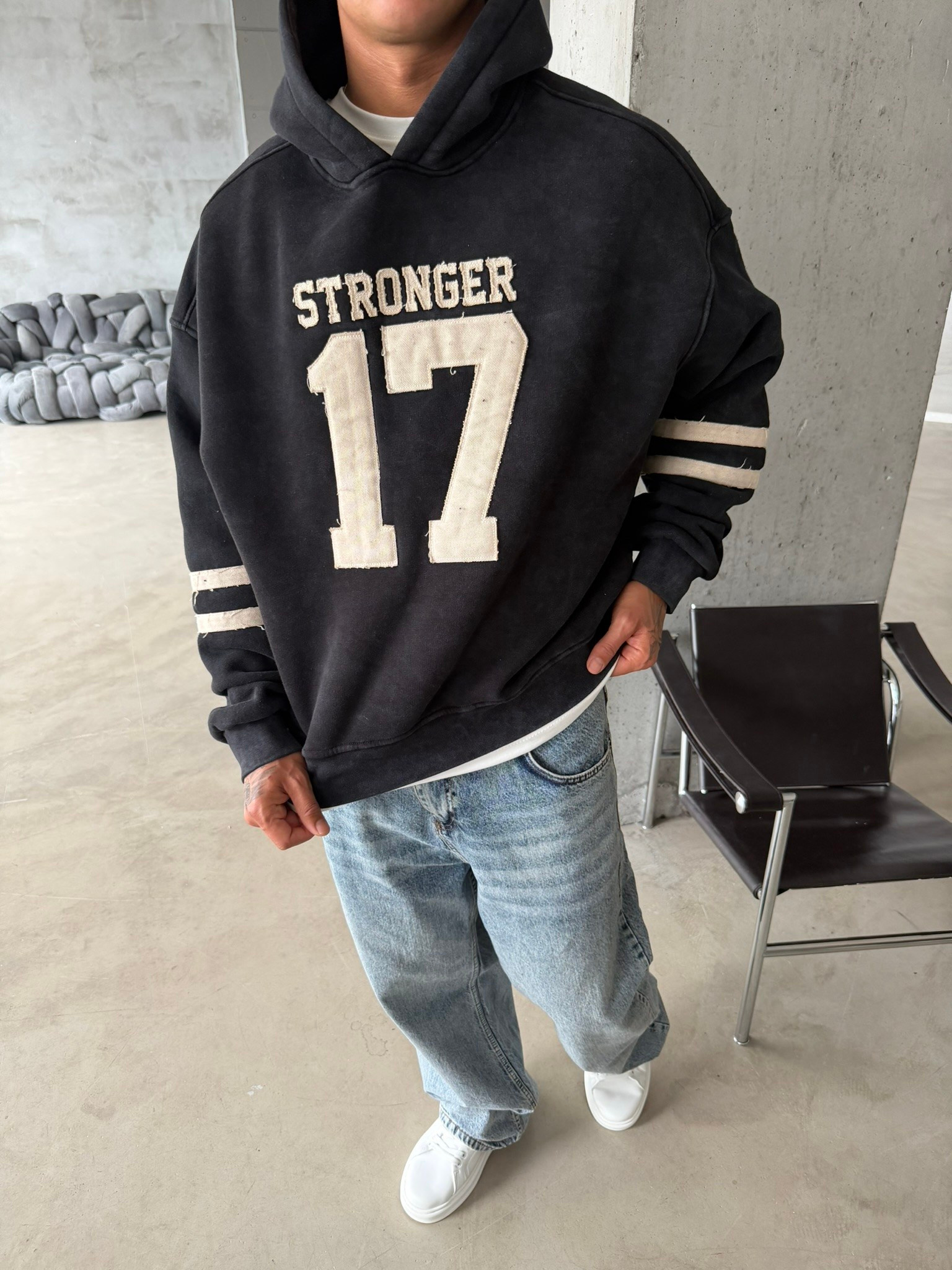 17 Stonger Premium Acid Yıkama Hoodie