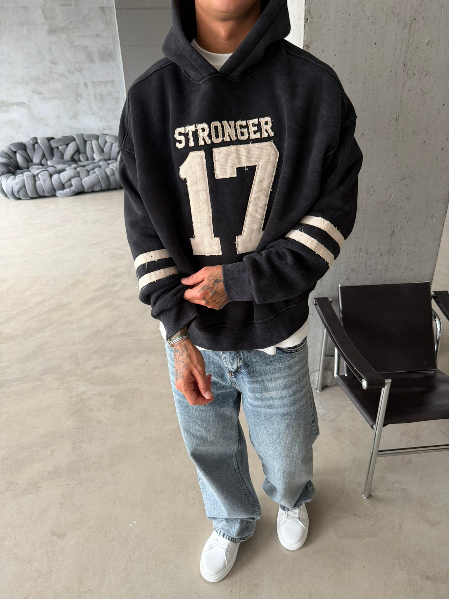 17 Stonger Premium Acid Yıkama Hoodie