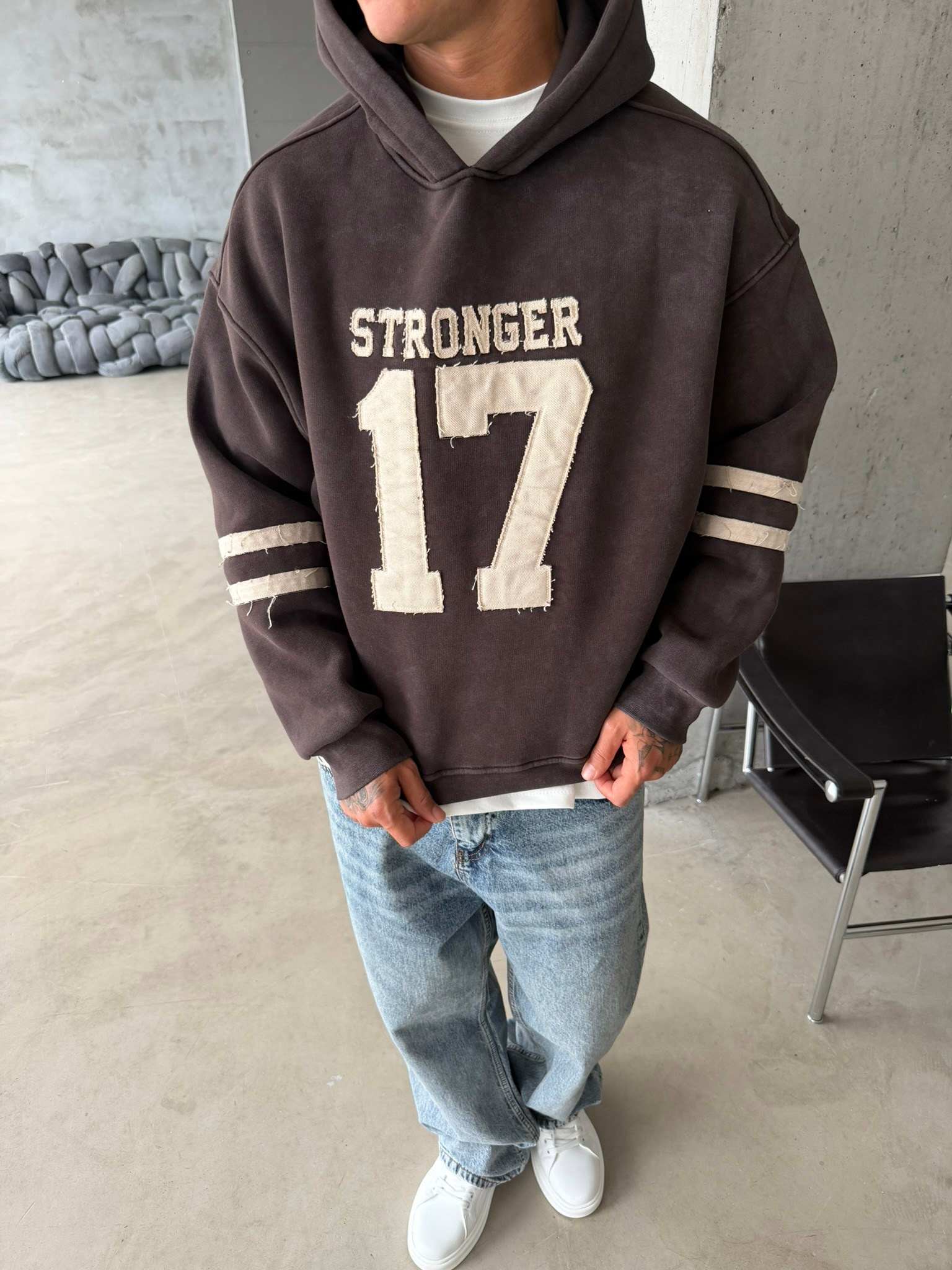 17 Stonger Premium Acid Yıkama Hoodie