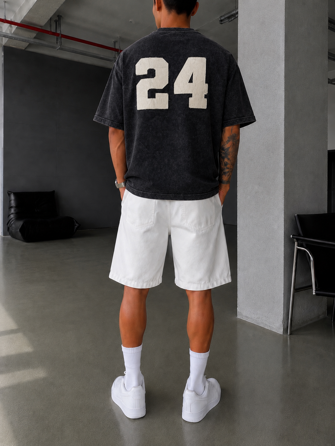 24 Pacht Nakışlı Premium Yıkamalı T-Shirt