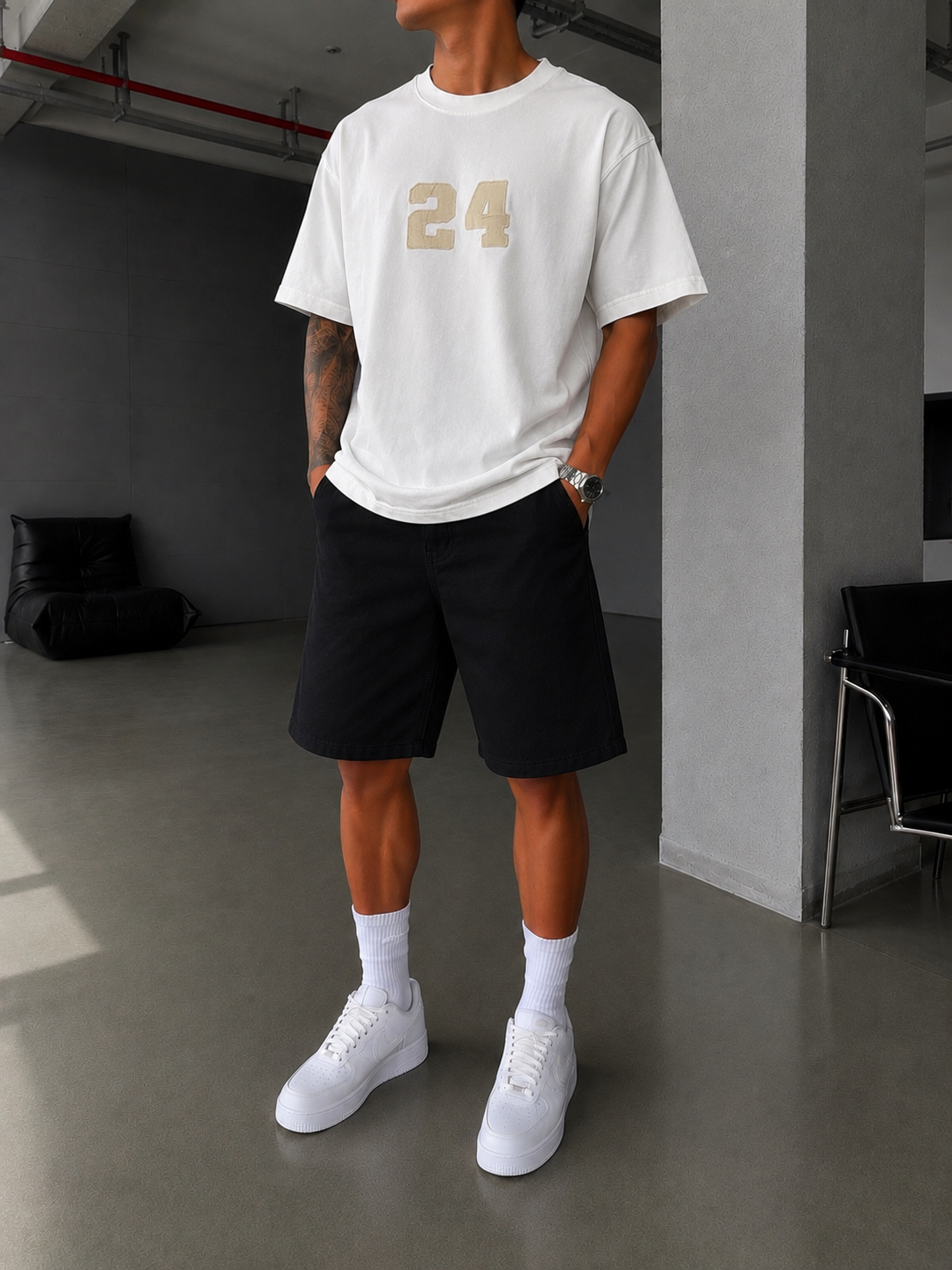 24 Pacht Nakışlı Premium Yıkamalı T-Shirt