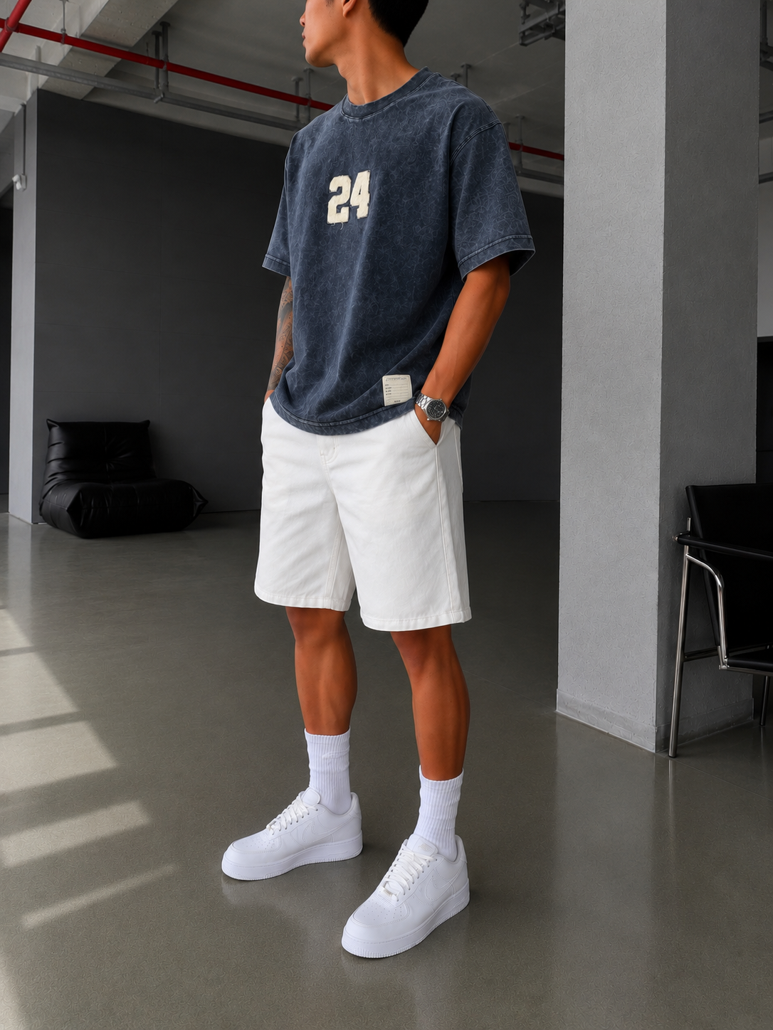24 Pacht Nakışlı Premium Yıkamalı T-Shirt