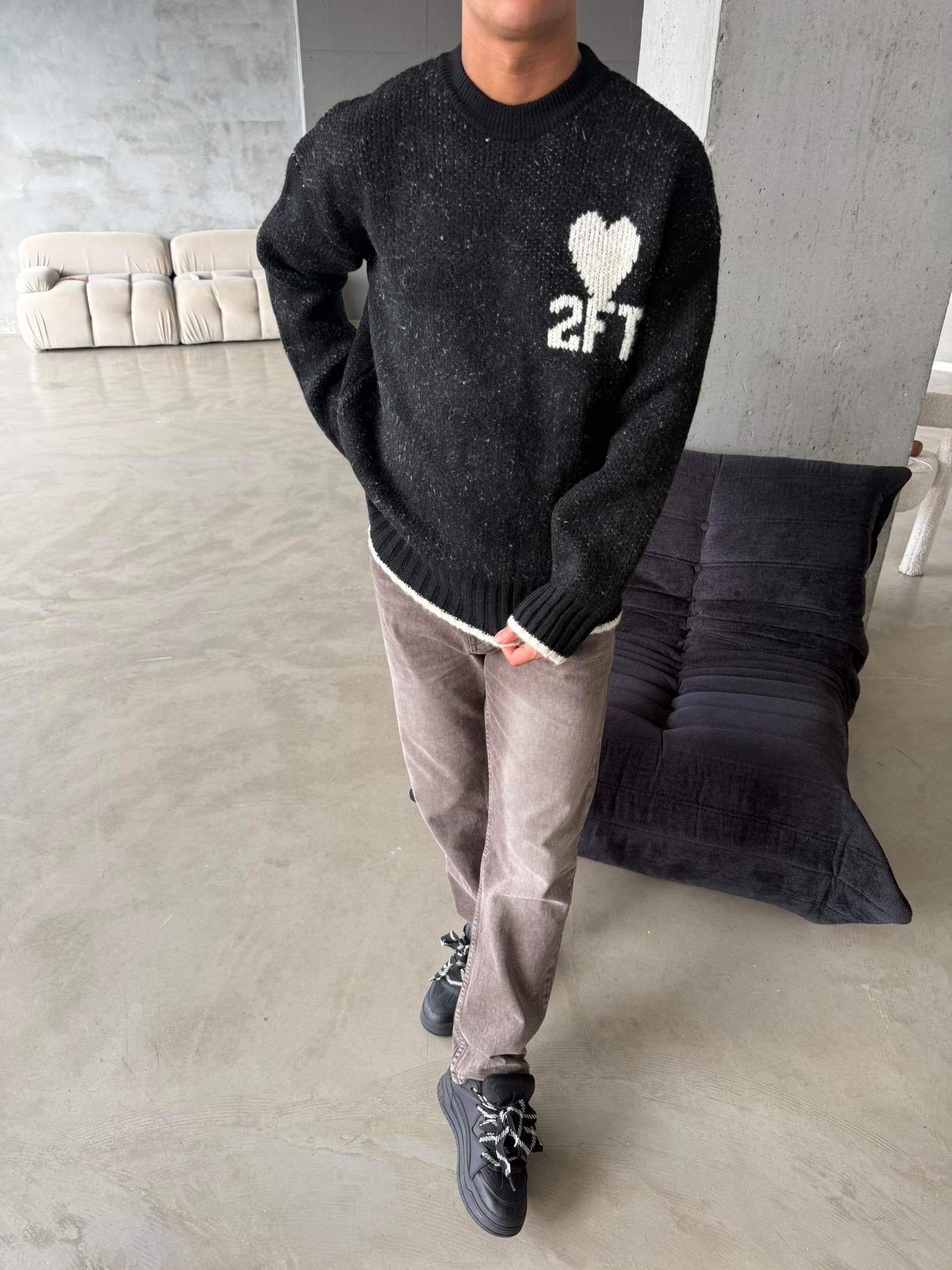 2FT Triko Premium Triko Kazak - Siyah