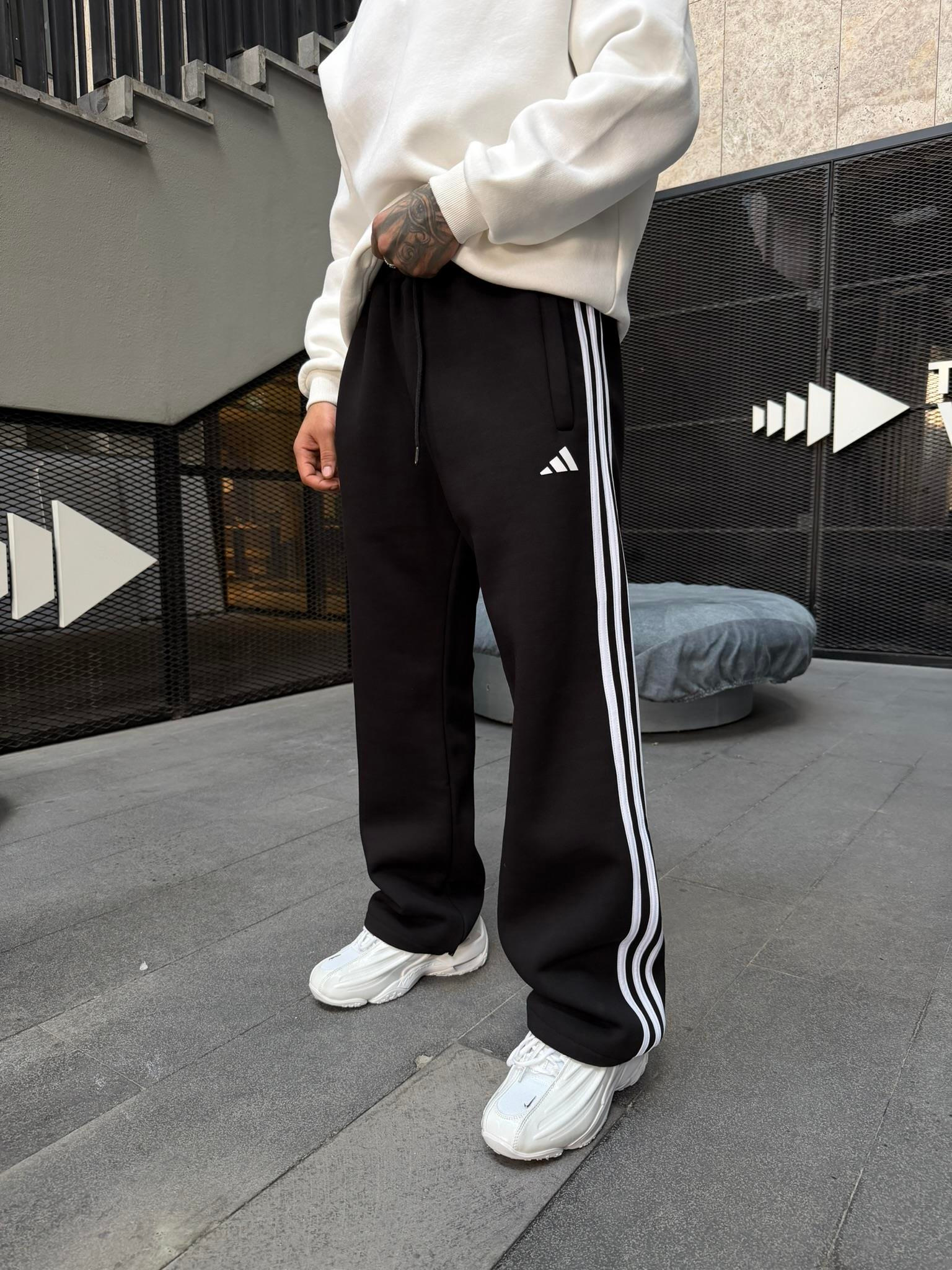 3 İplik Premium Üç Şeritli Enjeksiyon Baggy Eşofman - Siyah