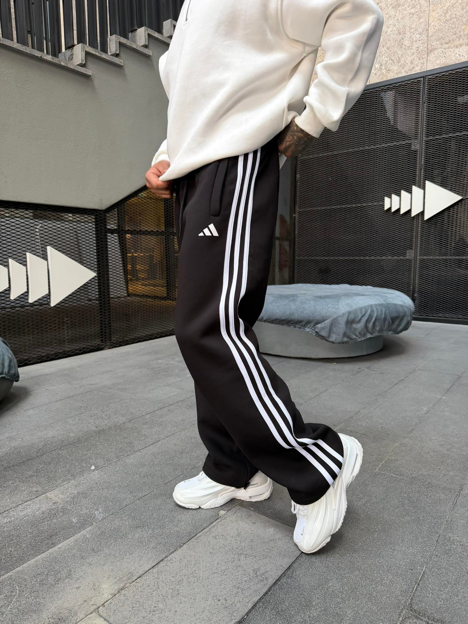 3 İplik Premium Üç Şeritli Enjeksiyon Baggy Eşofman - Siyah