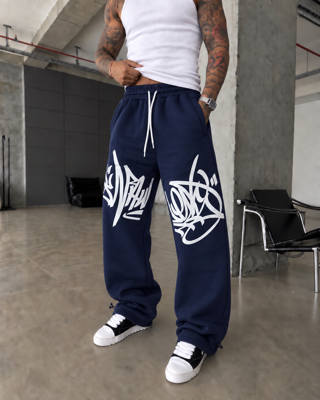 362 Graffiti Print Baggy Eşofman 