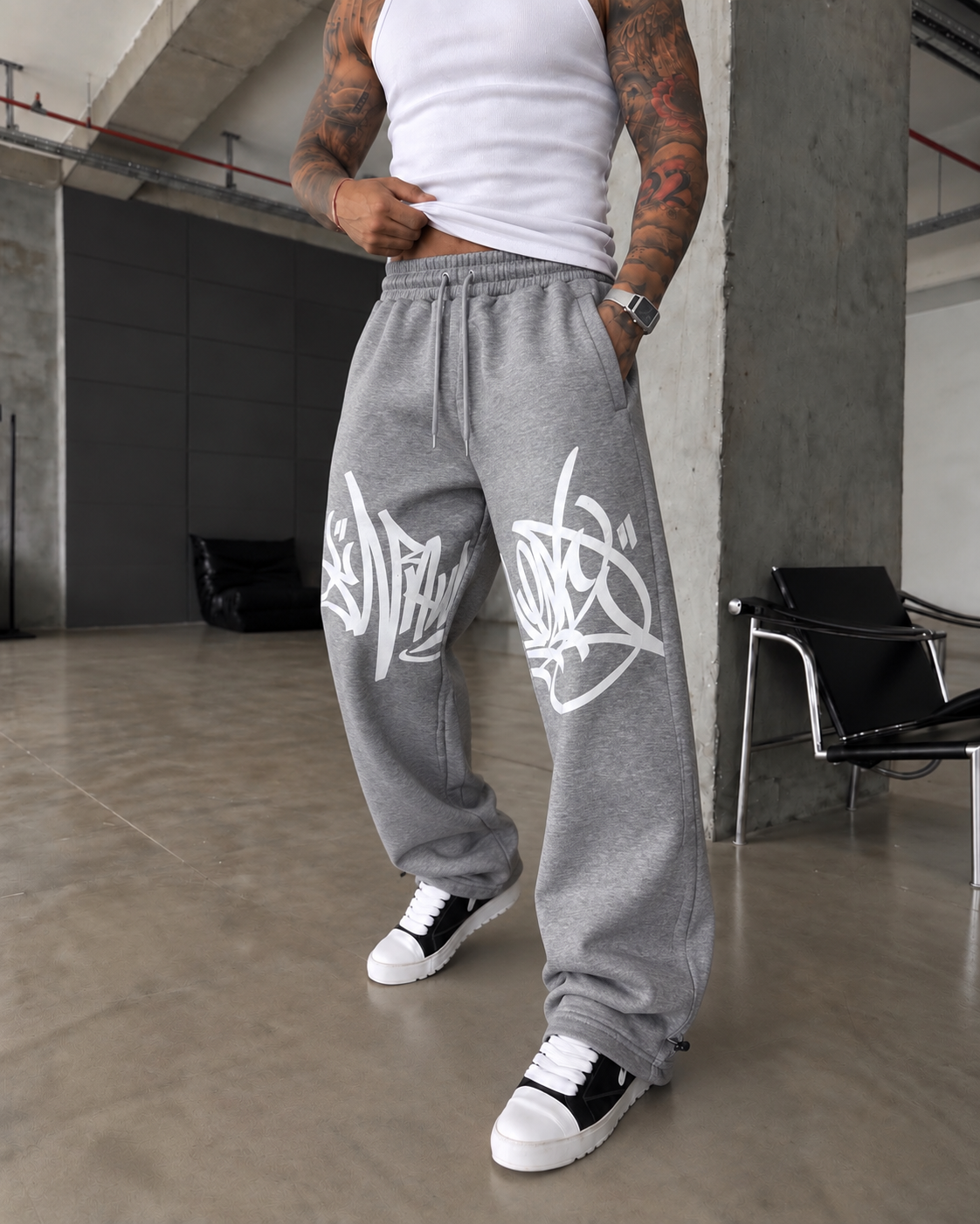 362 Graffiti Print Baggy Eşofman 