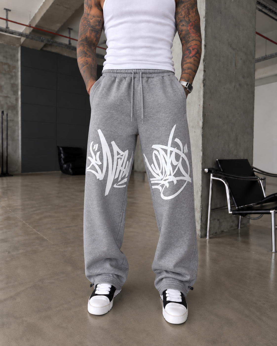 362 Graffiti Print Baggy Eşofman 