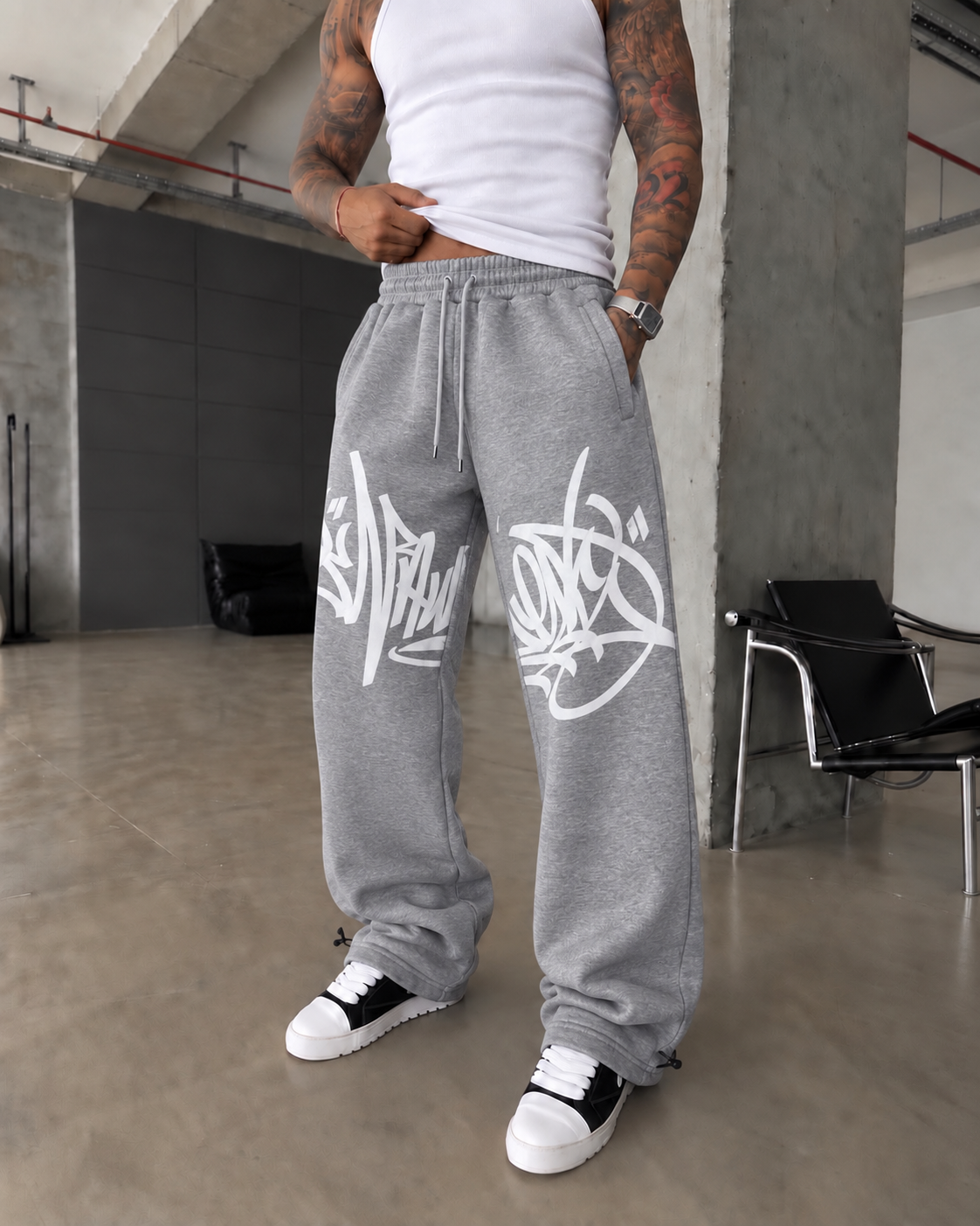 362 Graffiti Print Baggy Eşofman 