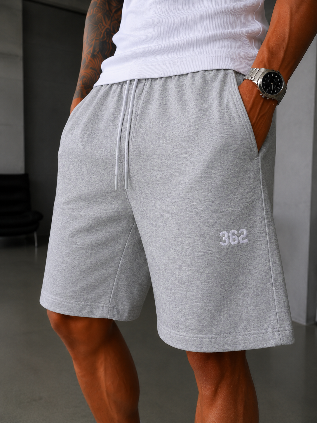 362 Premium Nakışlı Basic Şort