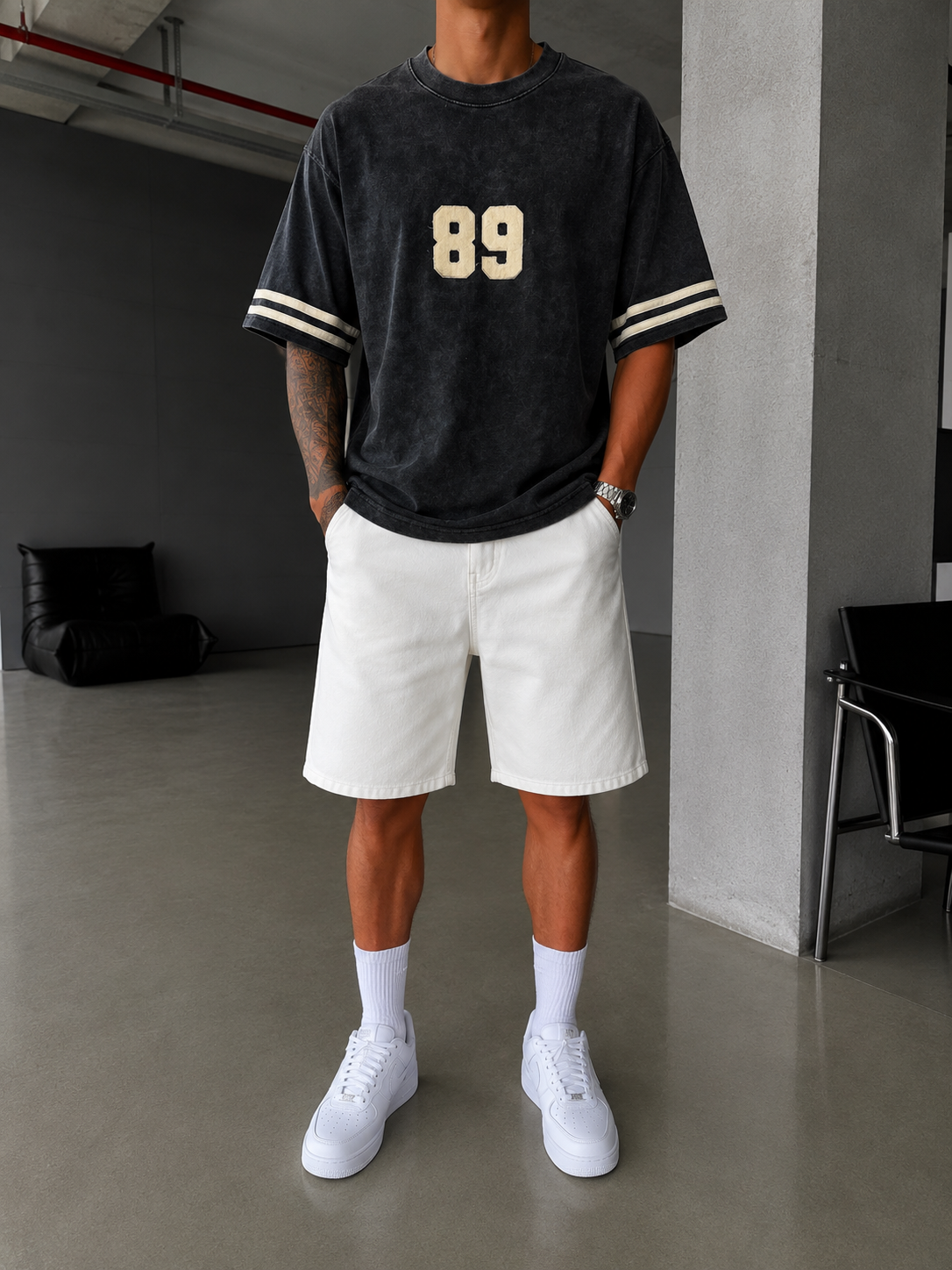 89 Nakışlı Premium Yıkamalı T-Shirt