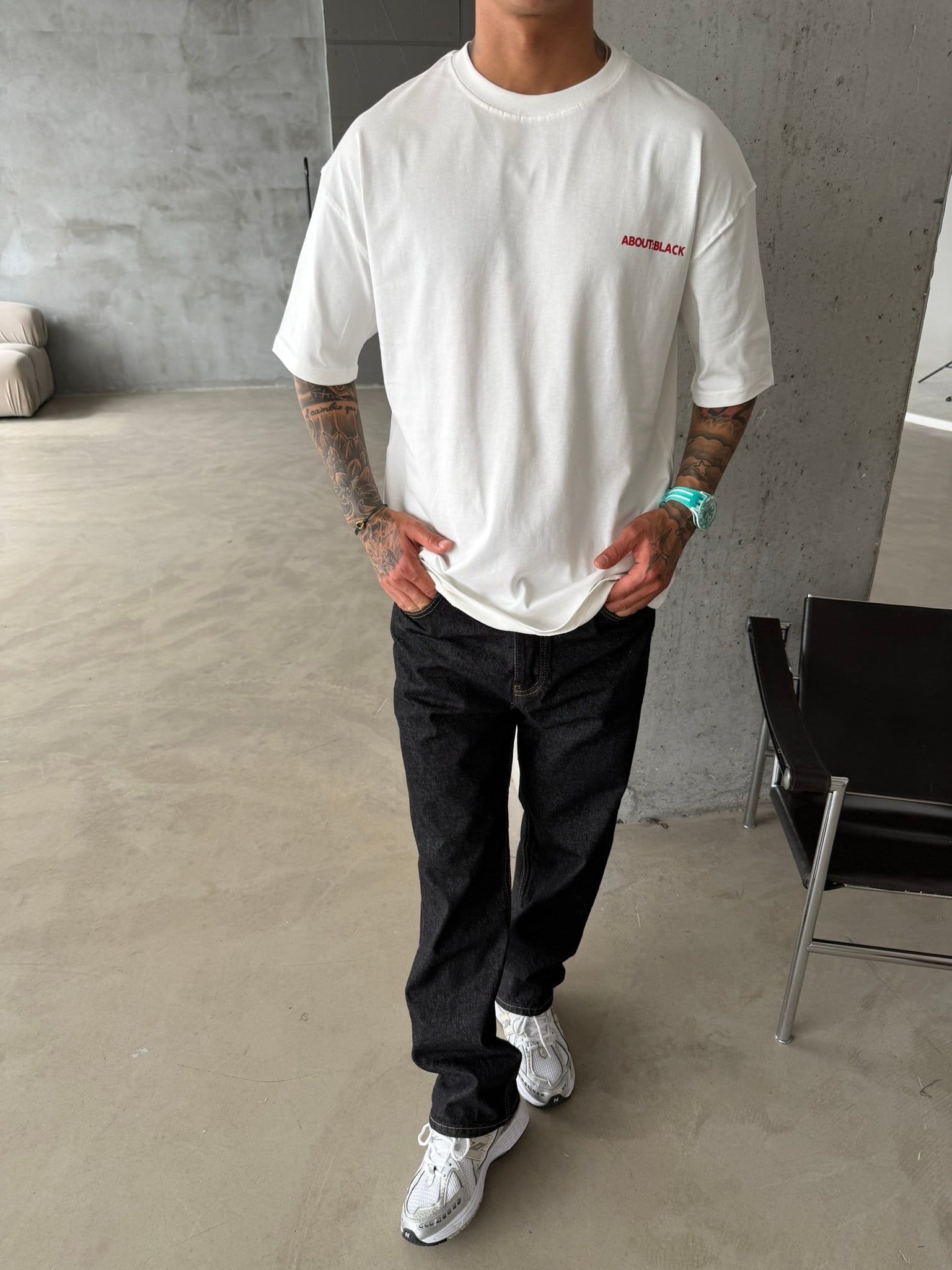 About:Black Basic T-Shirt - Beyaz