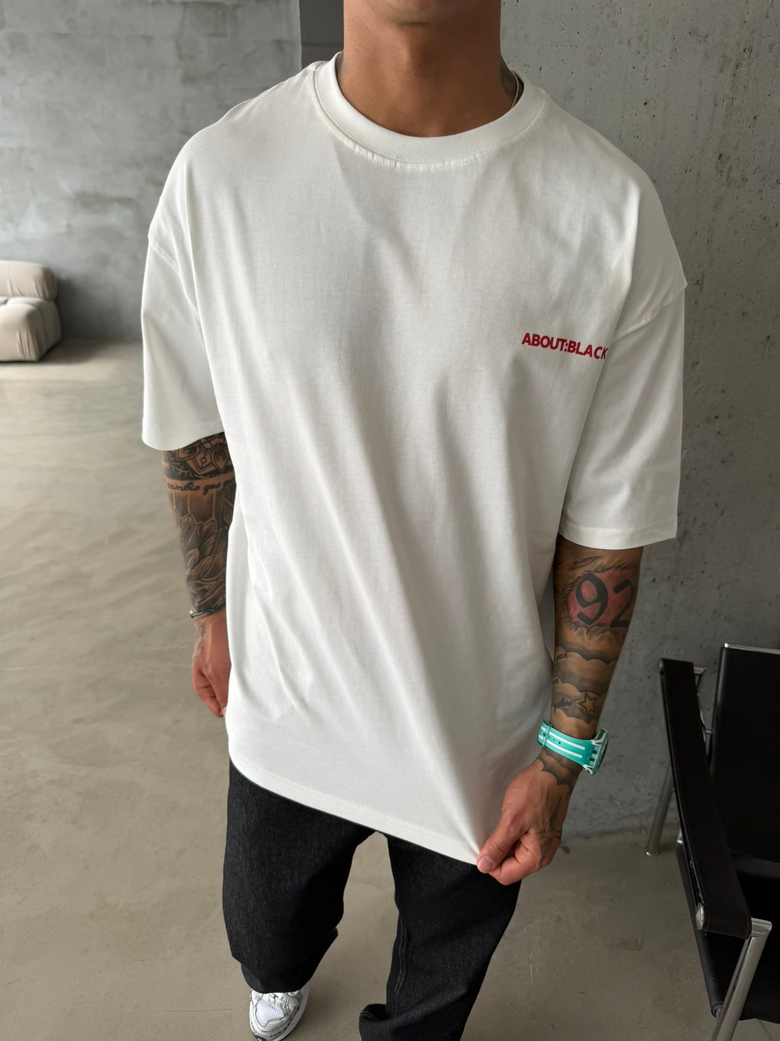 About:Black Basic T-Shirt - Beyaz