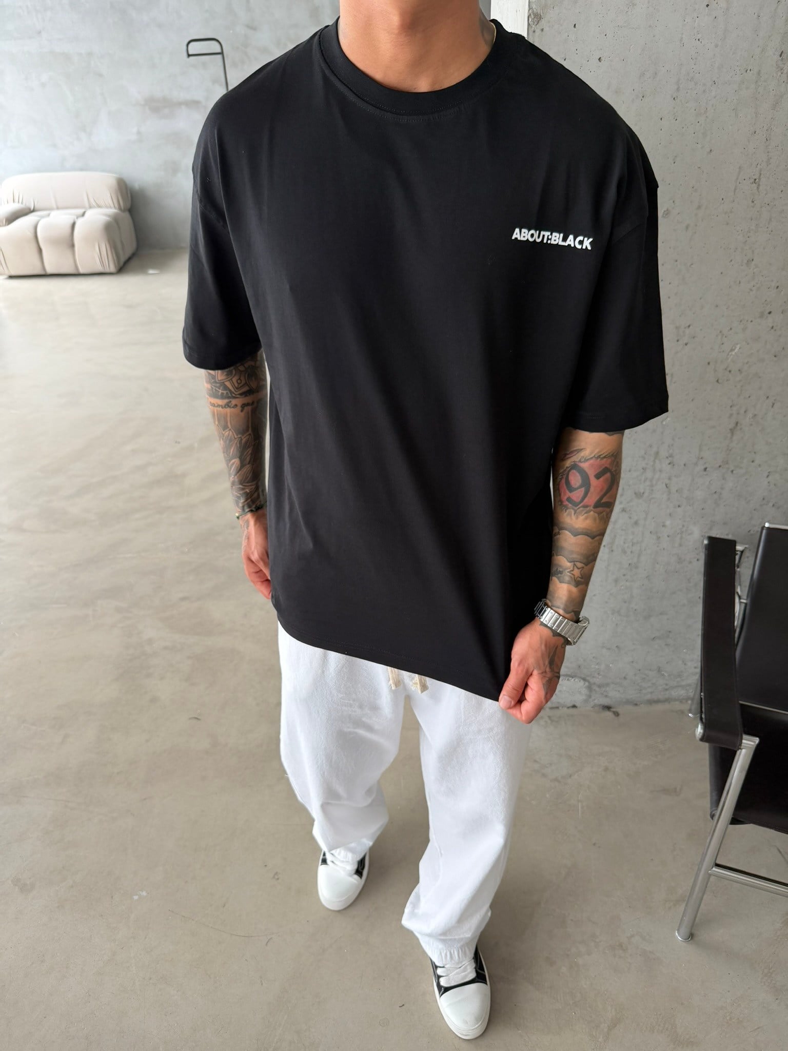 About:Black Basic T-Shirt - Siyah