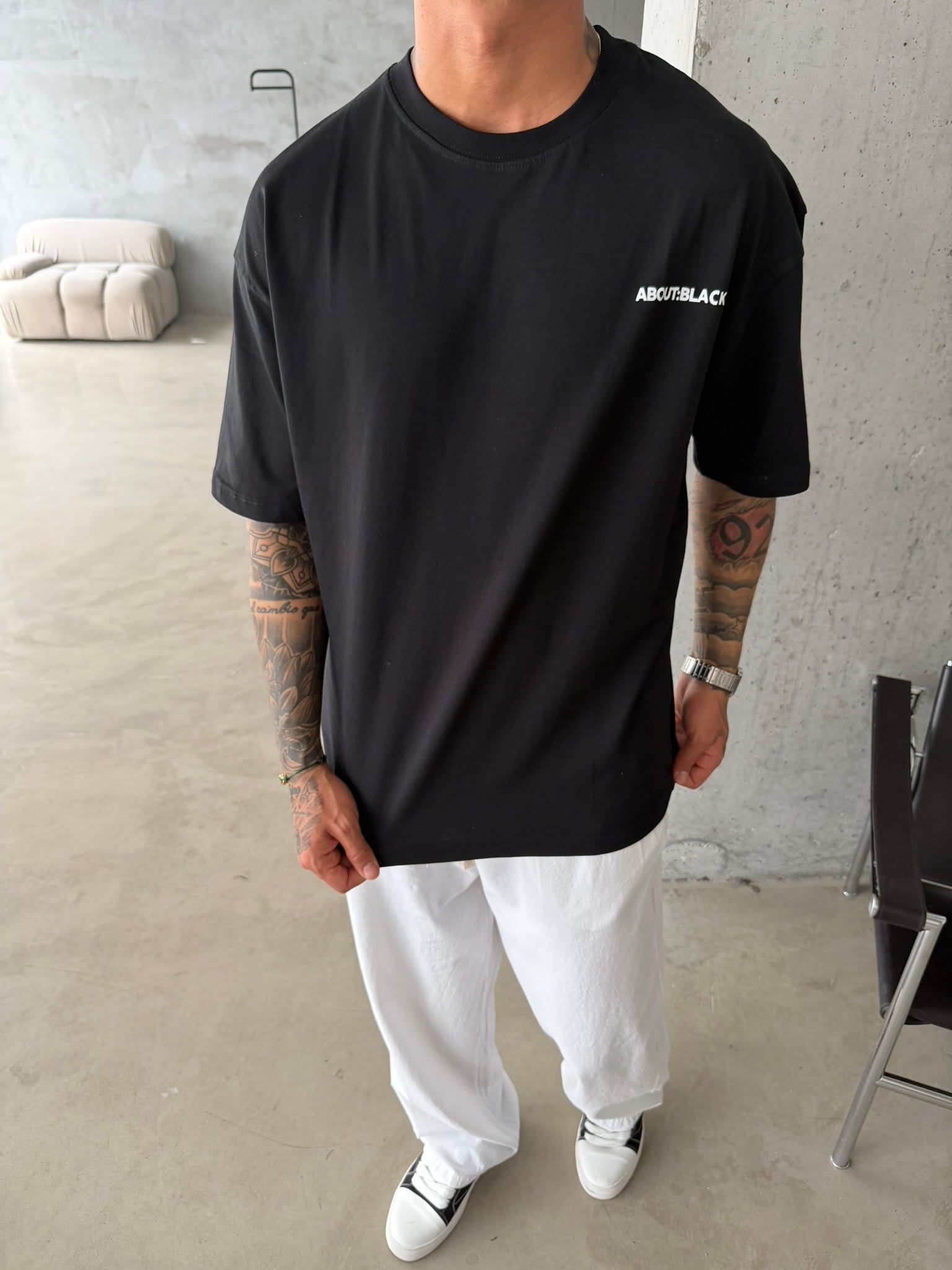 About:Black Basic T-Shirt - Siyah