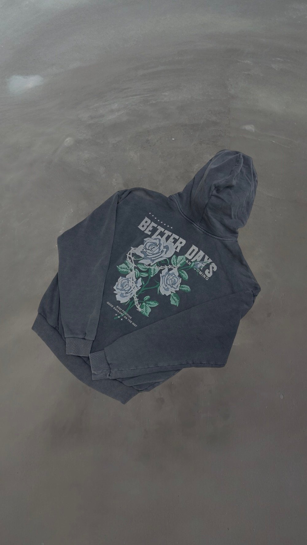 Acid Renk Geçişli Yıkamalı Sweat - Siyah