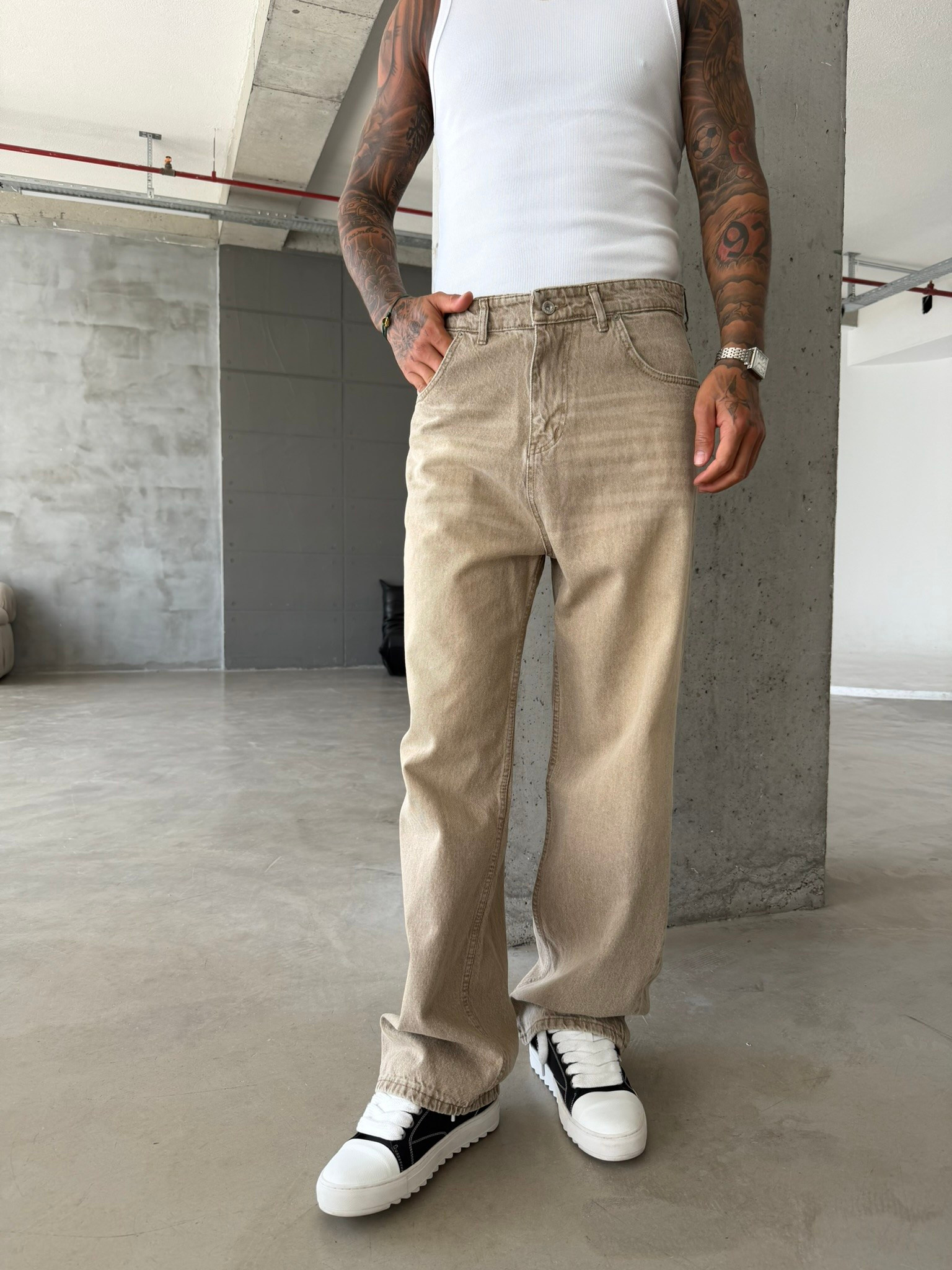 Acid Yıkama Basic Relax Baggy Pantolon