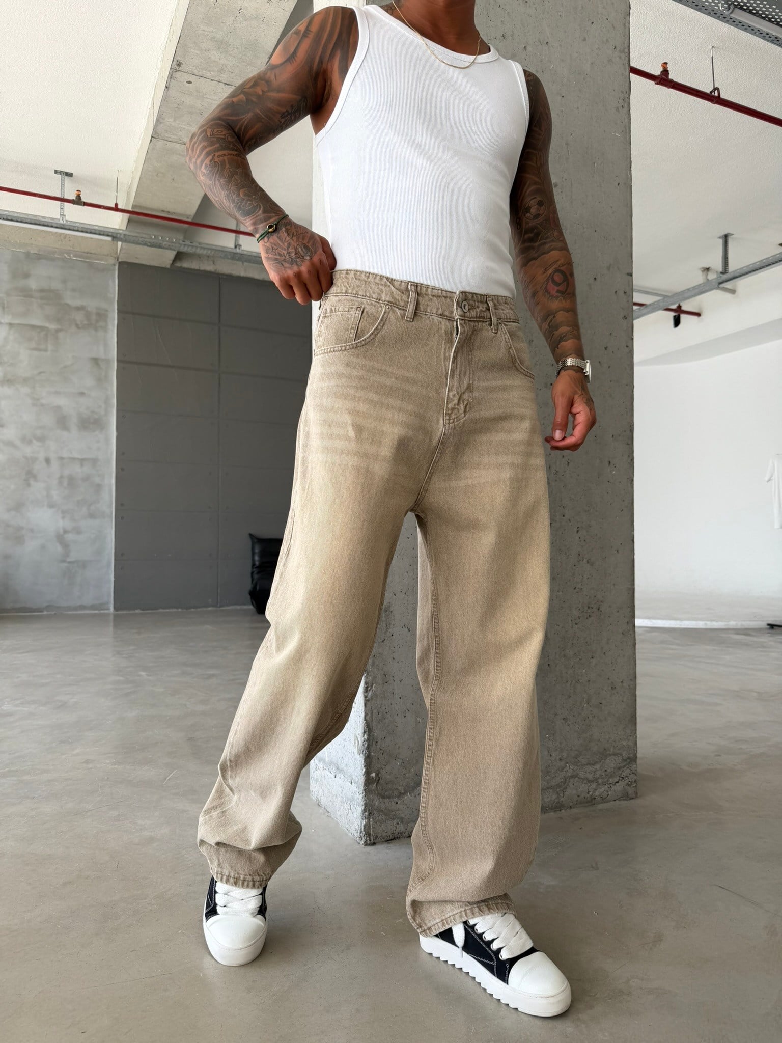 Acid Yıkama Basic Relax Baggy Pantolon