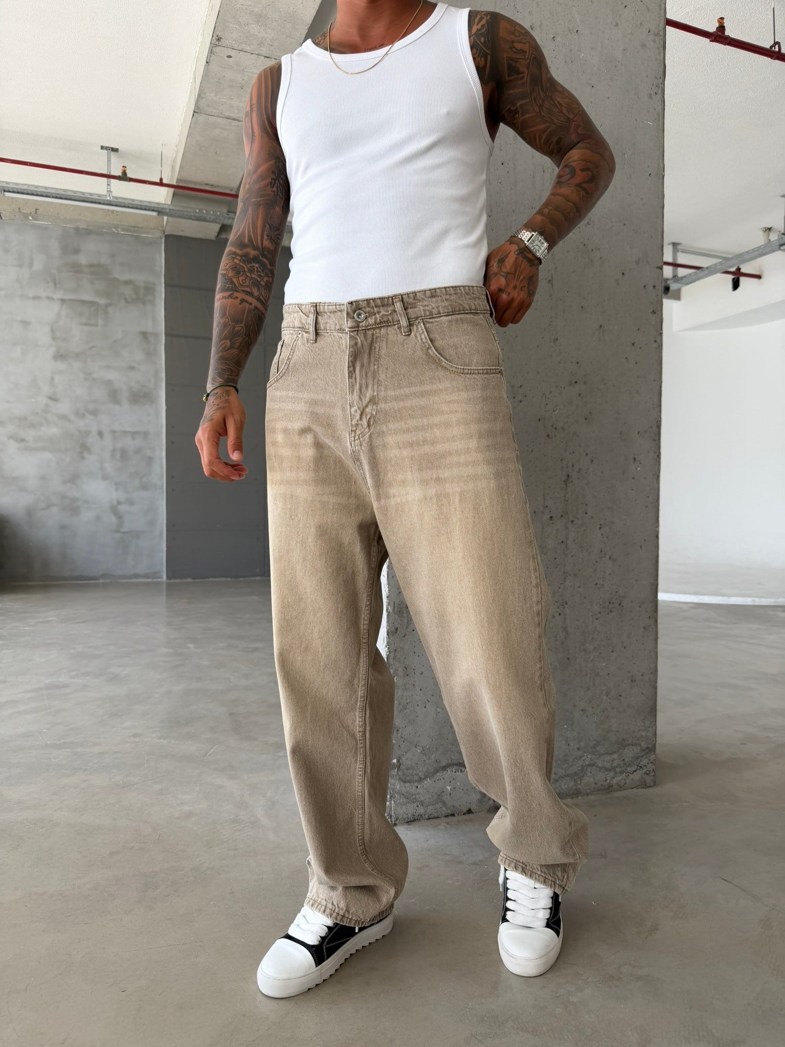 Acid Yıkama Basic Relax Baggy Pantolon