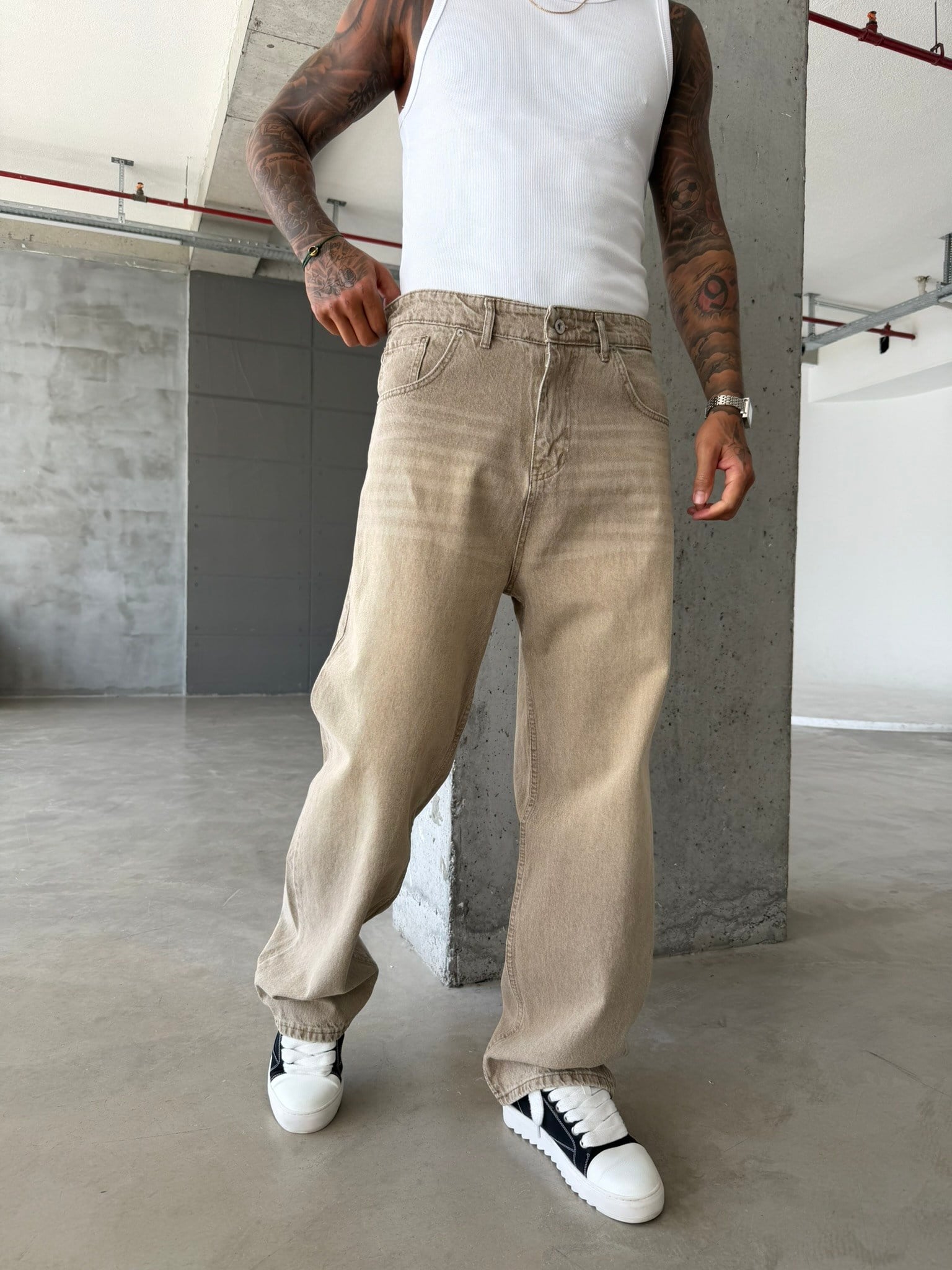 Acid Yıkama Basic Relax Baggy Pantolon