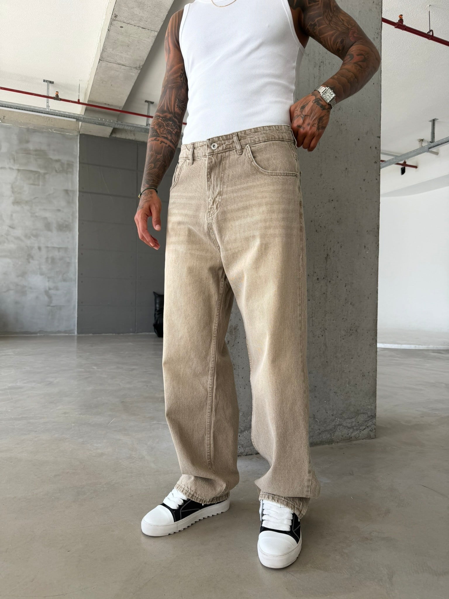 Acid Yıkama Basic Relax Baggy Pantolon