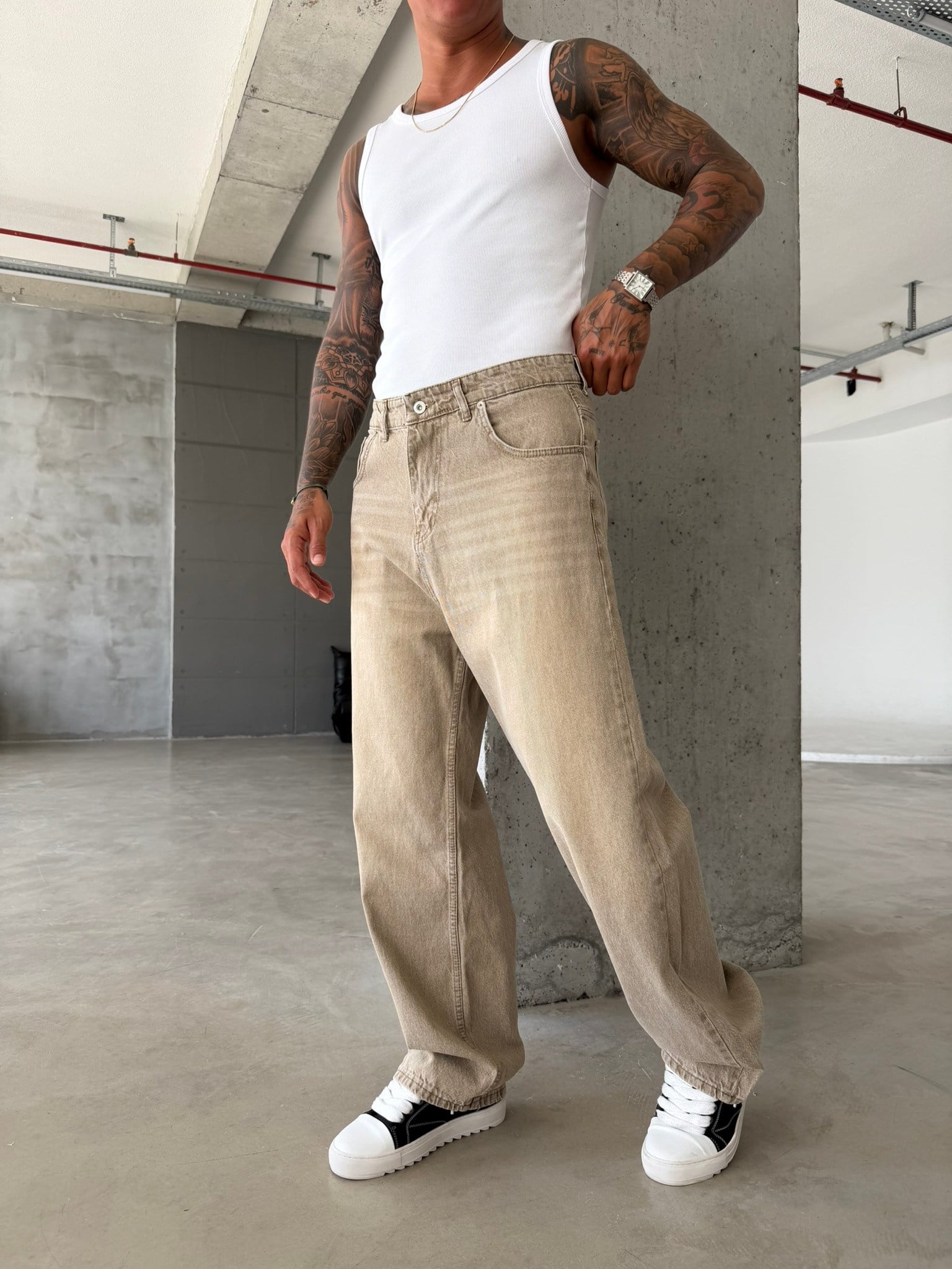 Acid Yıkama Basic Relax Baggy Pantolon