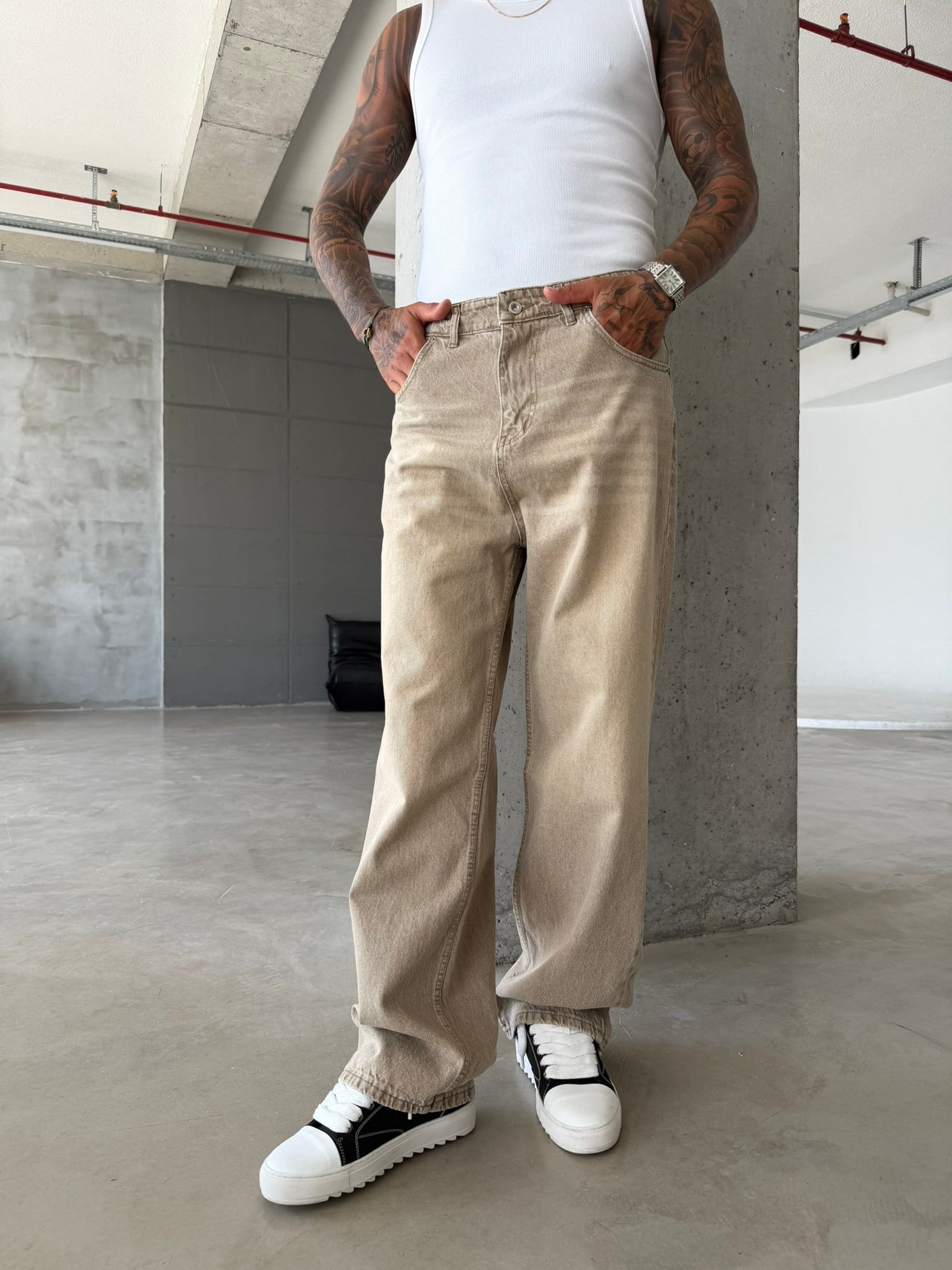 Acid Yıkama Basic Relax Baggy Pantolon