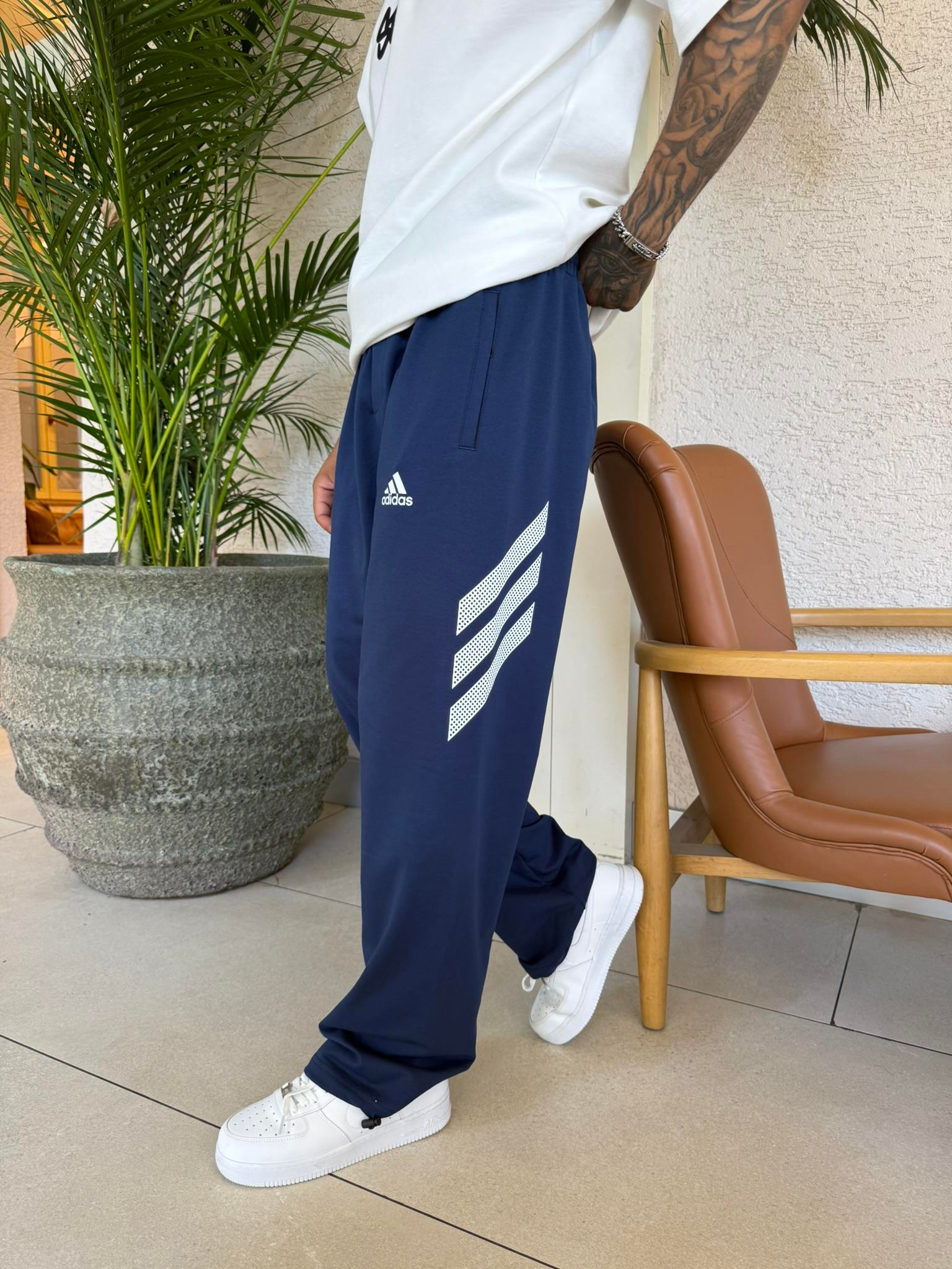 AD Büyük Yan Baskı Eşfoman - İndigo