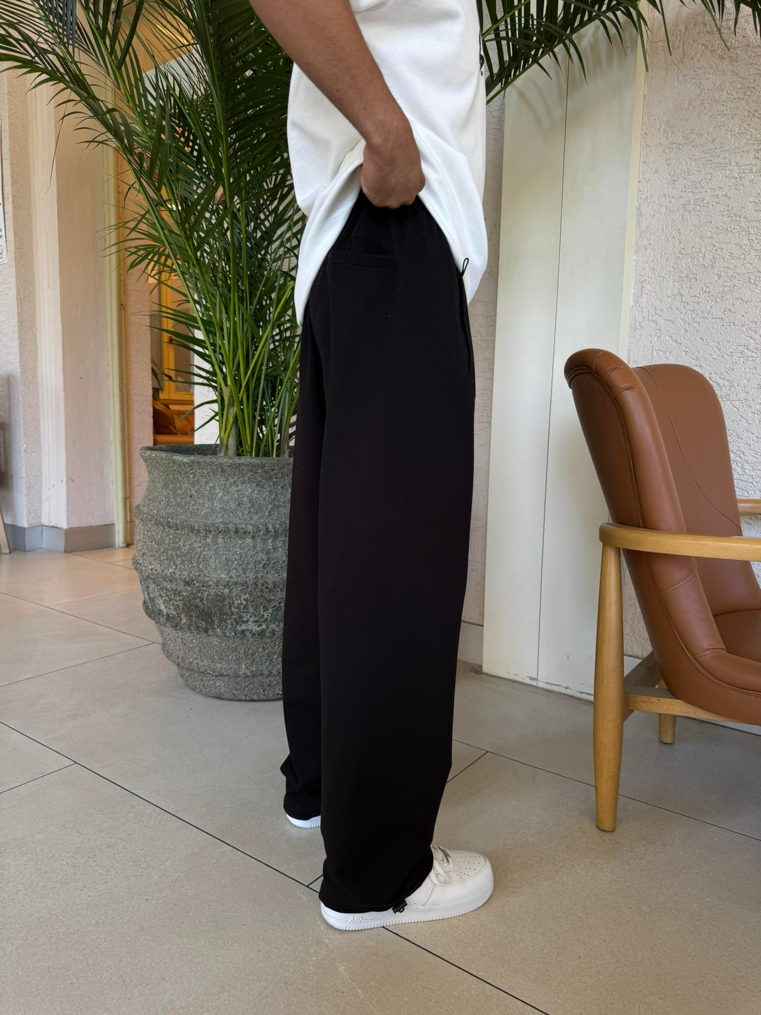 AD Büyük Yan Baskı Eşfoman - Siyah