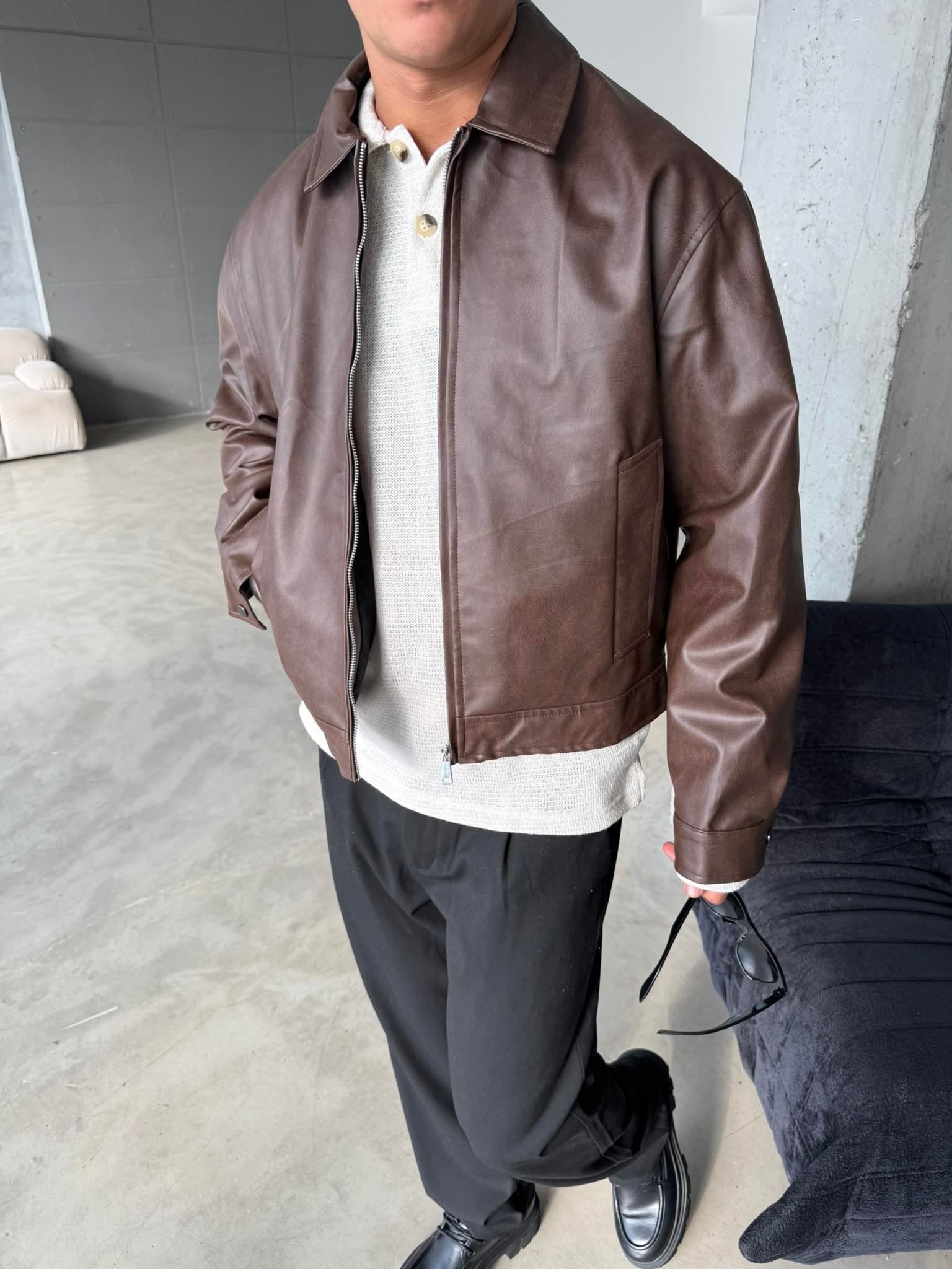 Arden Deri Ceket - Kahve