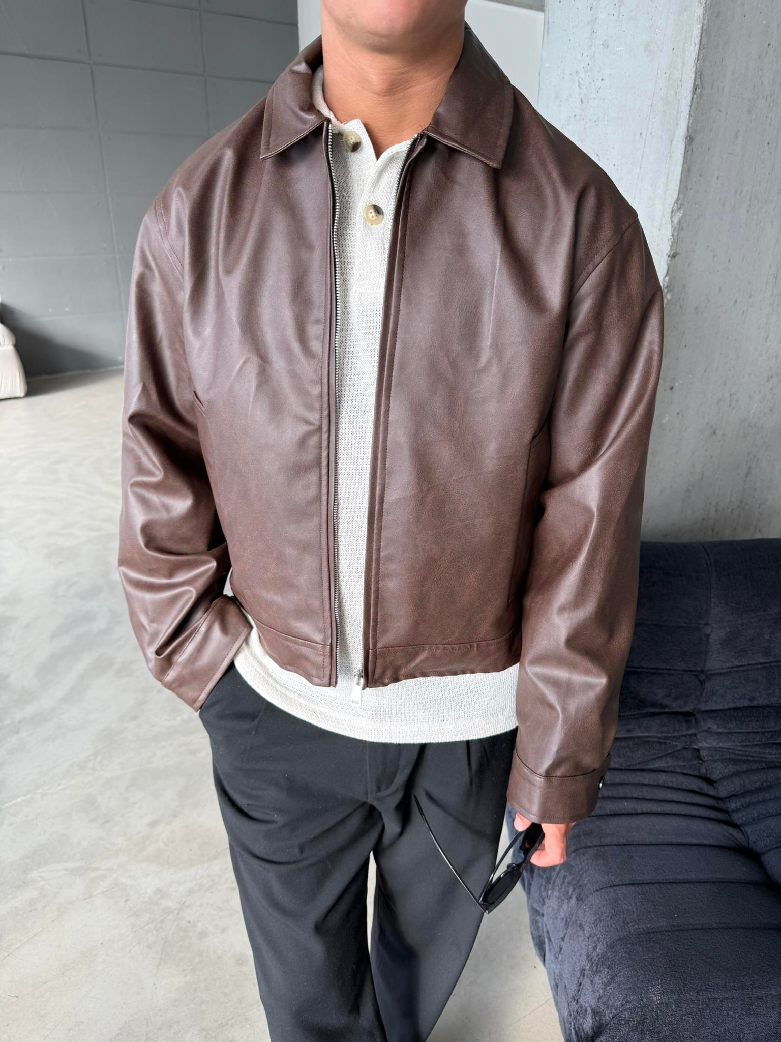 Arden Deri Ceket - Kahve