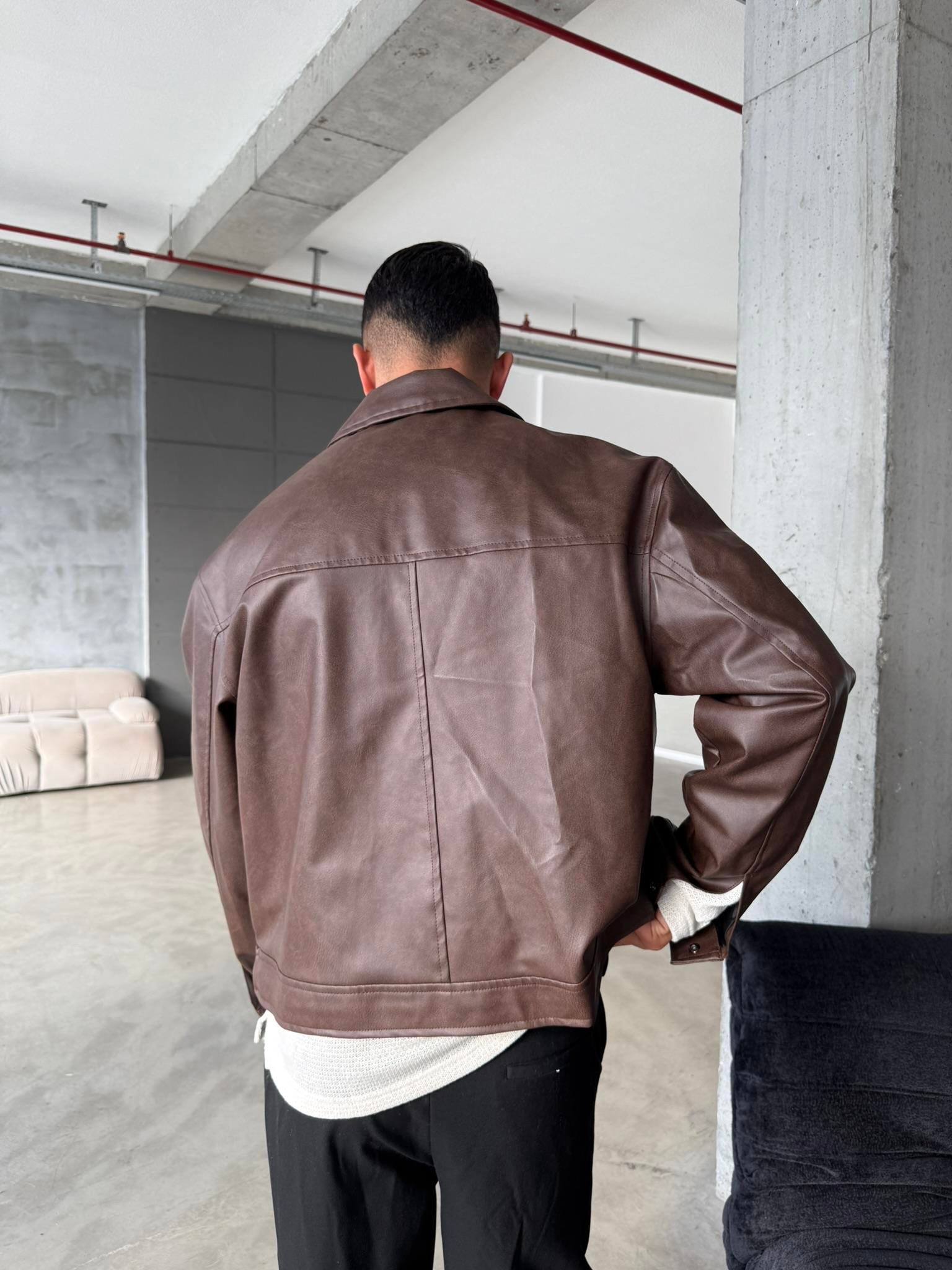 Arden Deri Ceket - Kahve