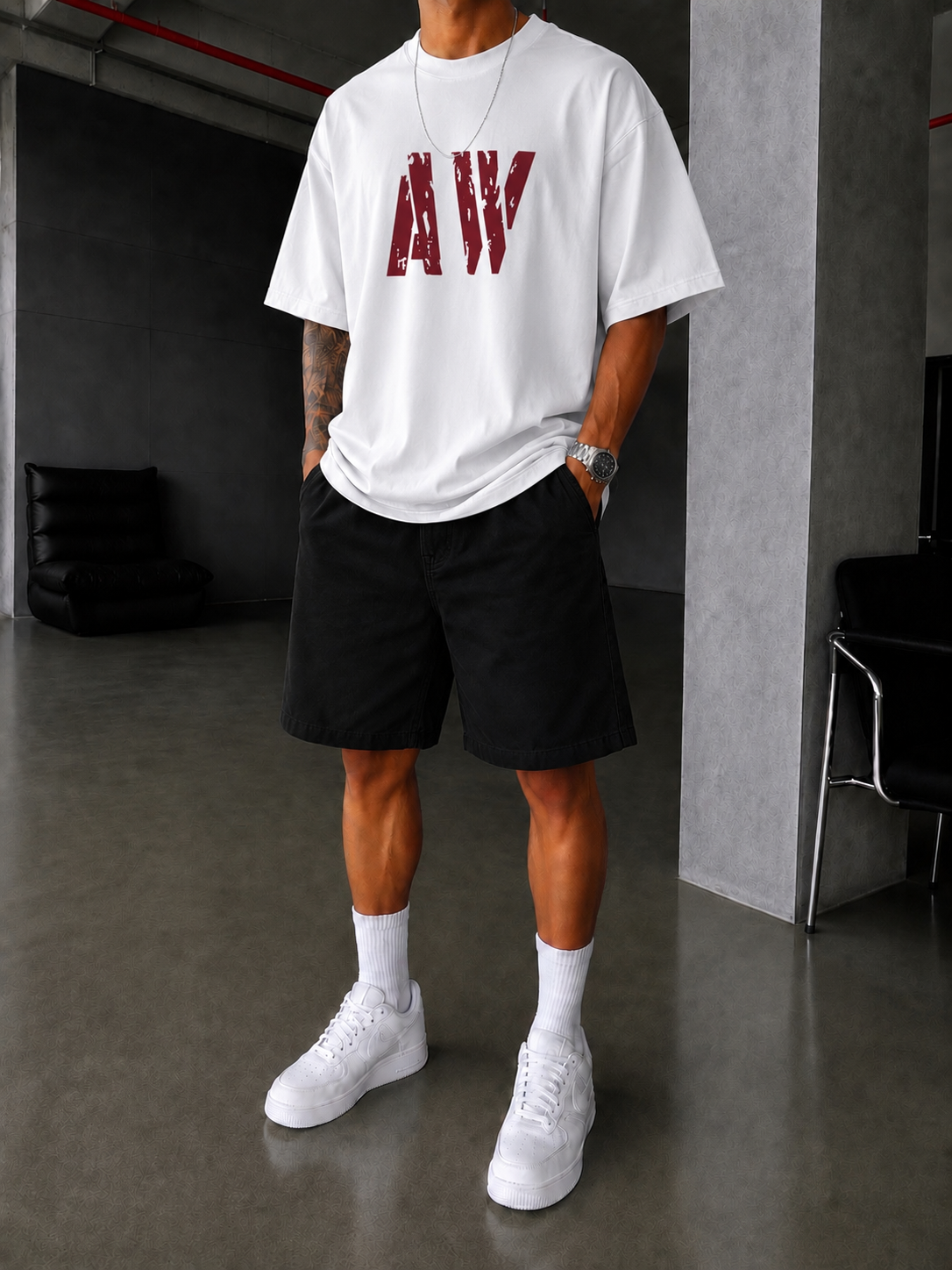 AW Monaco Oversize T-Shirt - Beyaz