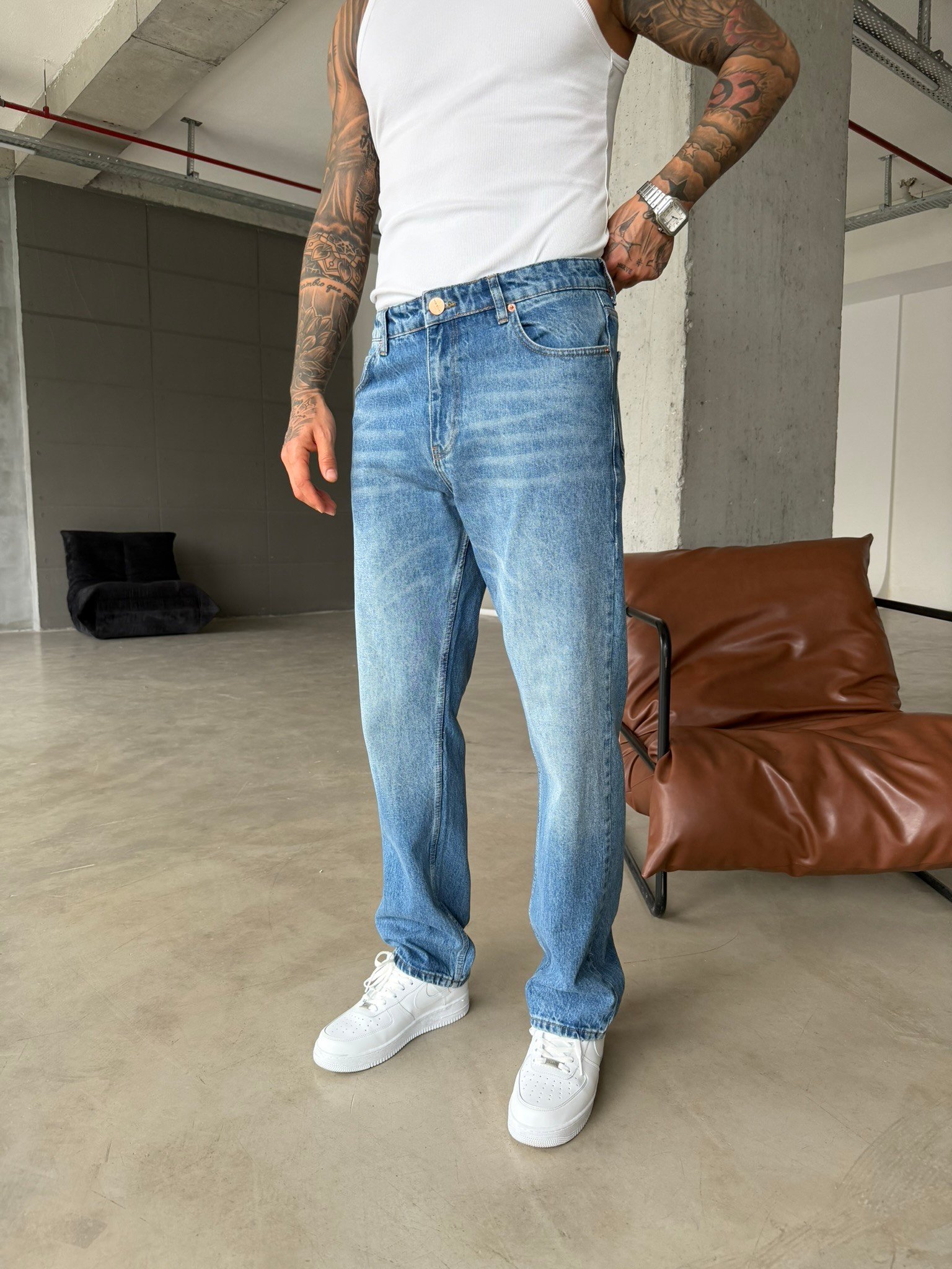 Basic Baggy Pantolon - Lacivert