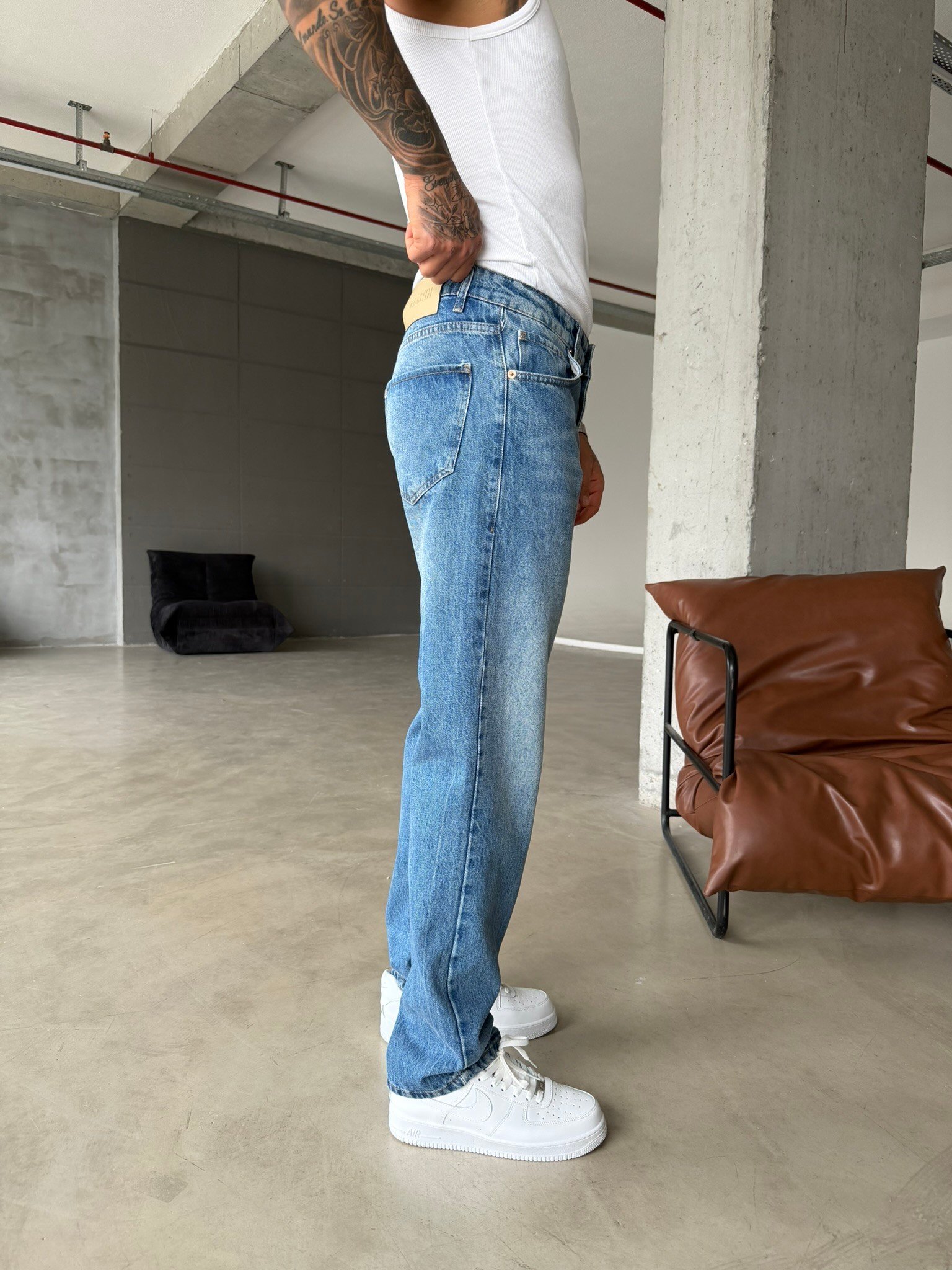 Basic Baggy Pantolon - Lacivert