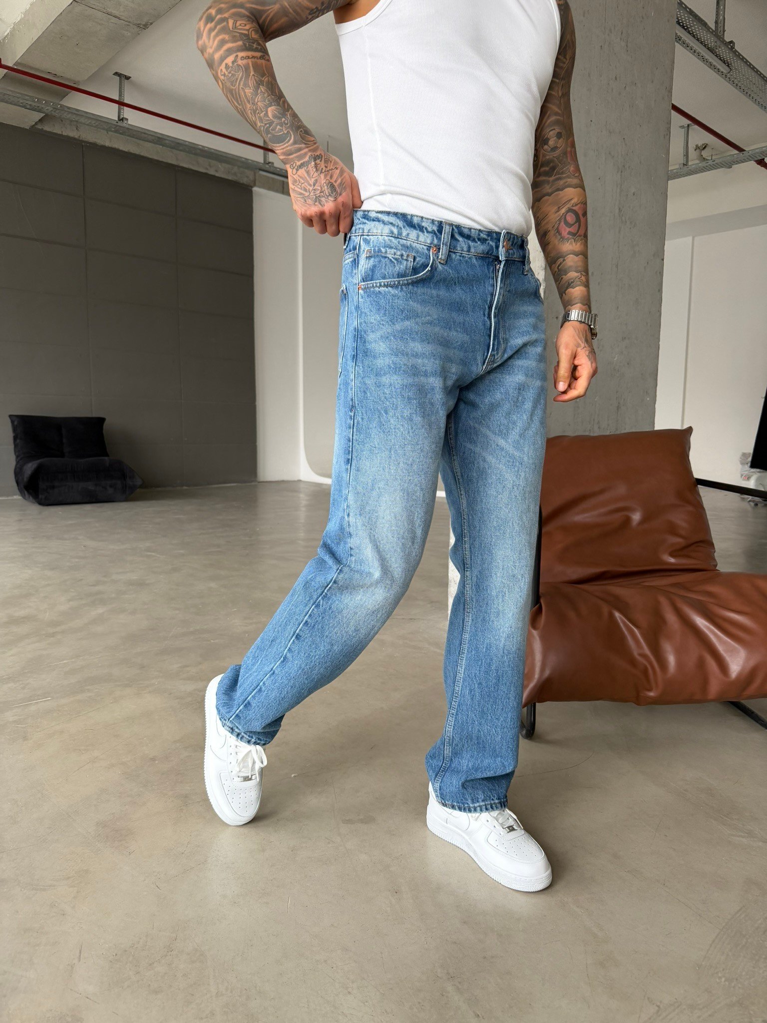 Basic Baggy Pantolon - Lacivert