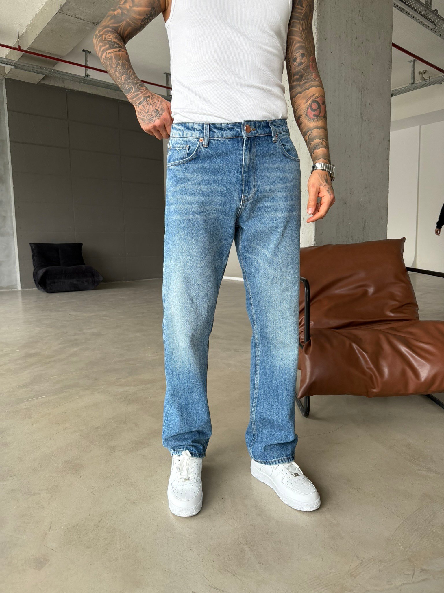 Basic Baggy Pantolon - Lacivert