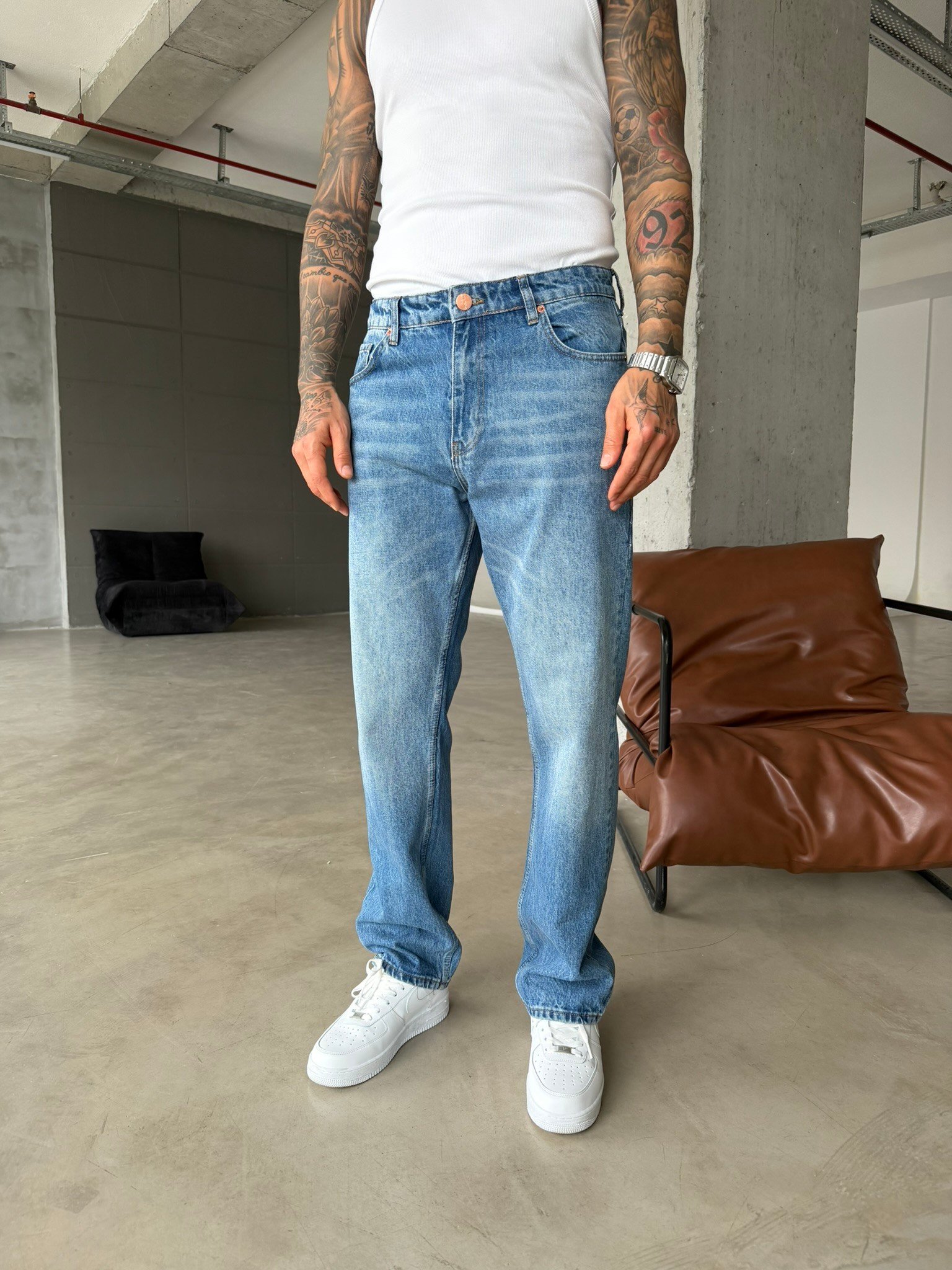 Basic Baggy Pantolon - Lacivert