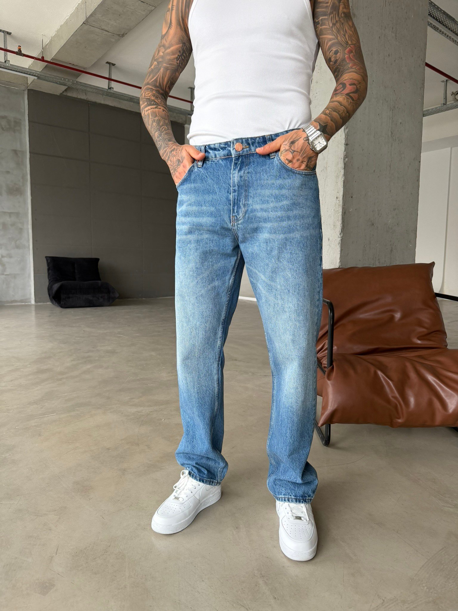 Basic Baggy Pantolon - Lacivert