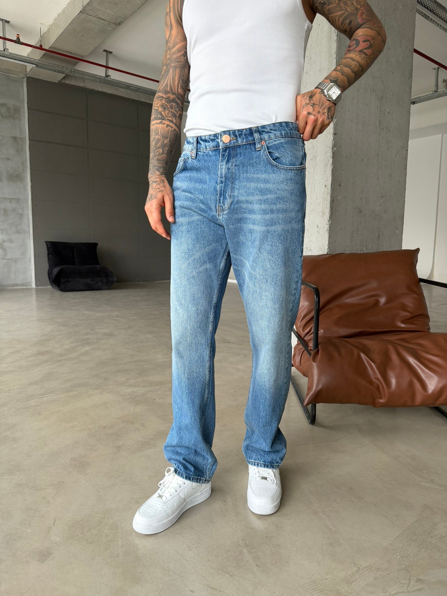 Basic Baggy Pantolon - Lacivert