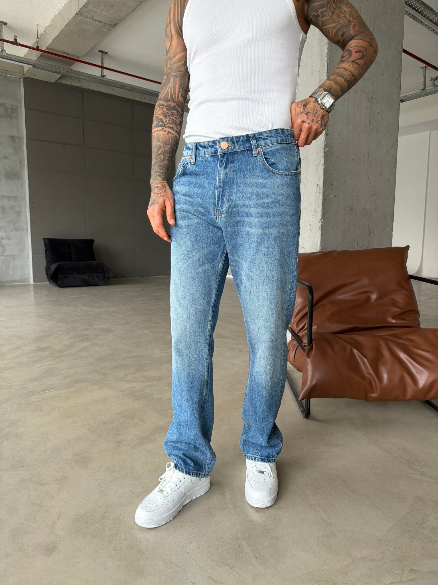 Basic Baggy Pantolon - Lacivert