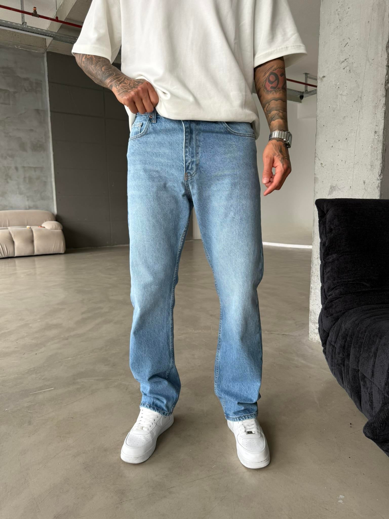 Basic Baggy Pantolon - Mavi