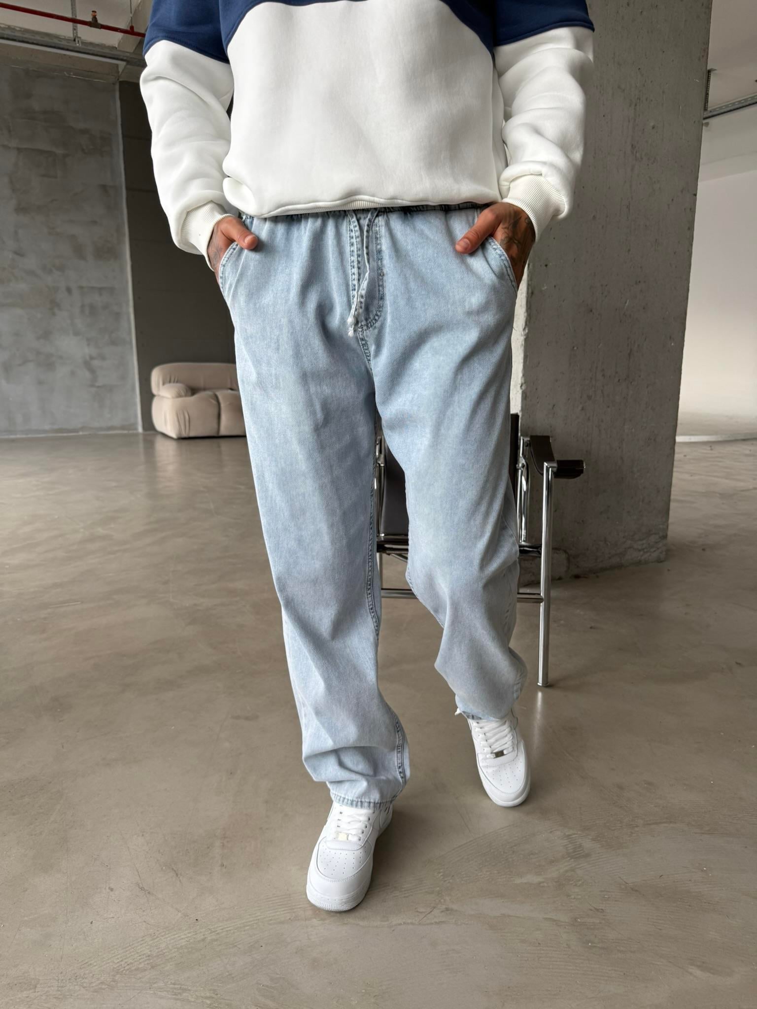 Basic Baggy Pantolon - Mavi