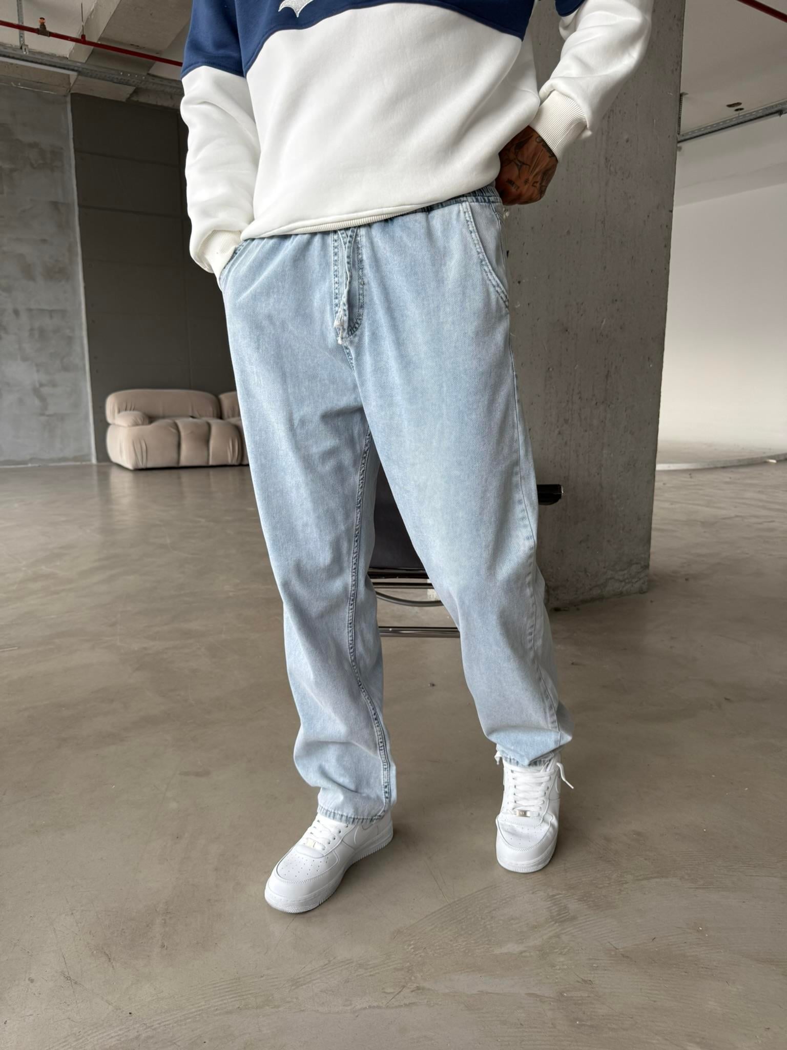 Basic Baggy Pantolon - Mavi