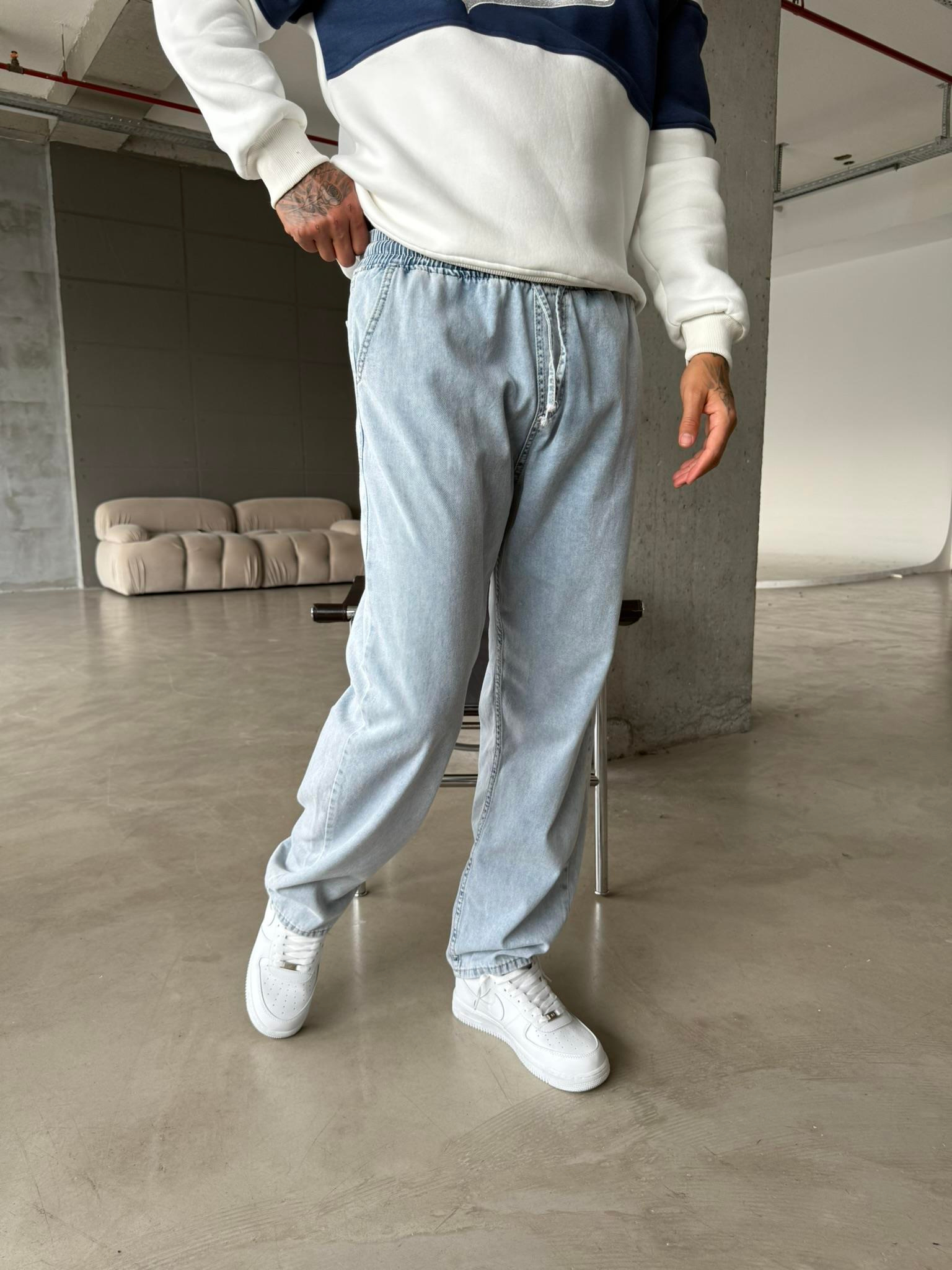 Basic Baggy Pantolon - Mavi